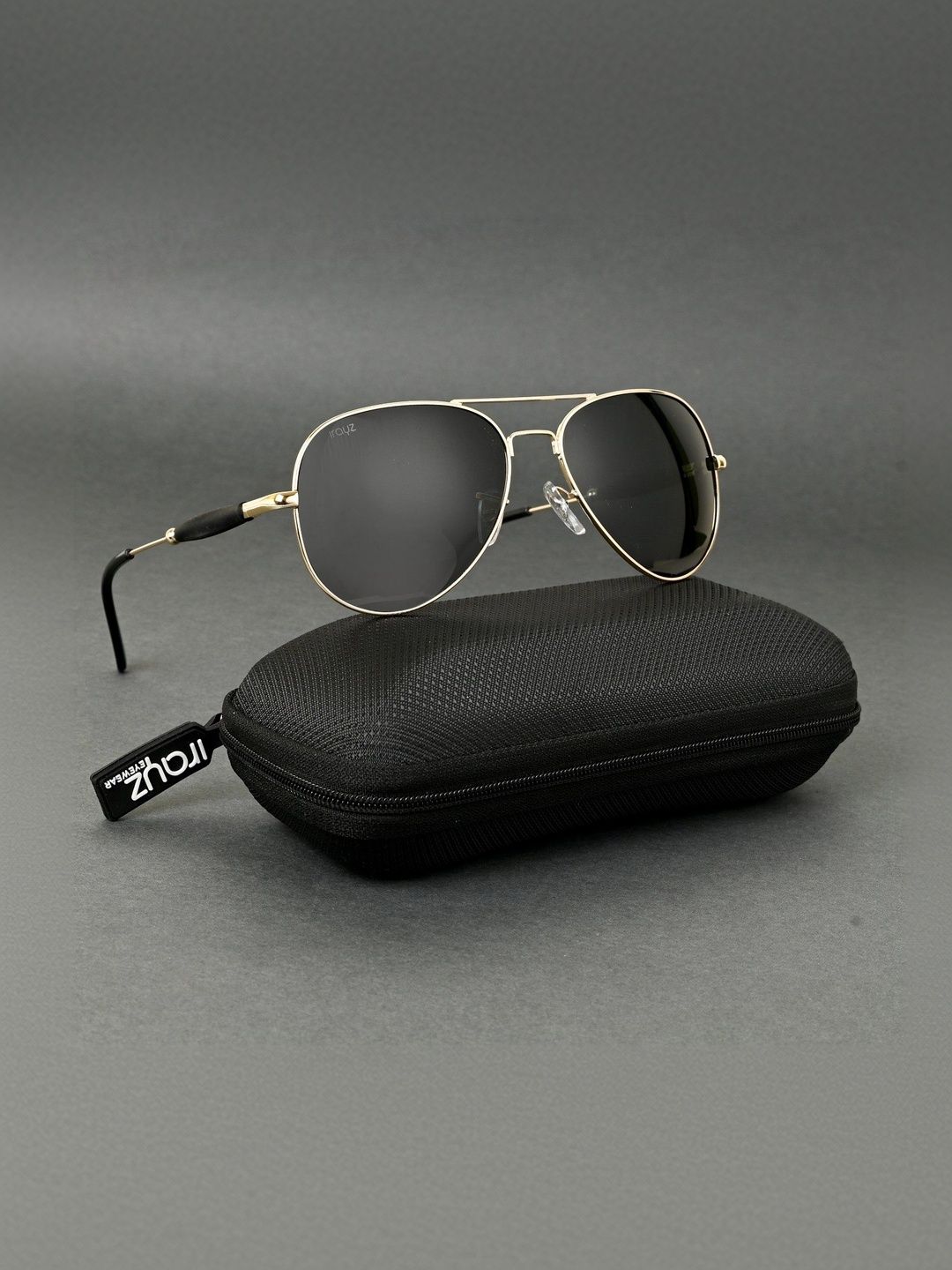 Irayz Unisex Black Lens & Gold-Toned Aviator Sunglasses with-picture-14