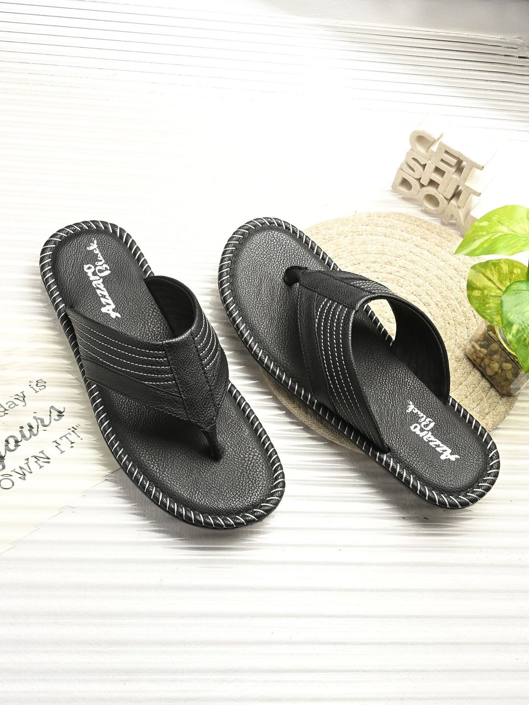 Azzaro Black Men Thong Flip-Flops-picture-39