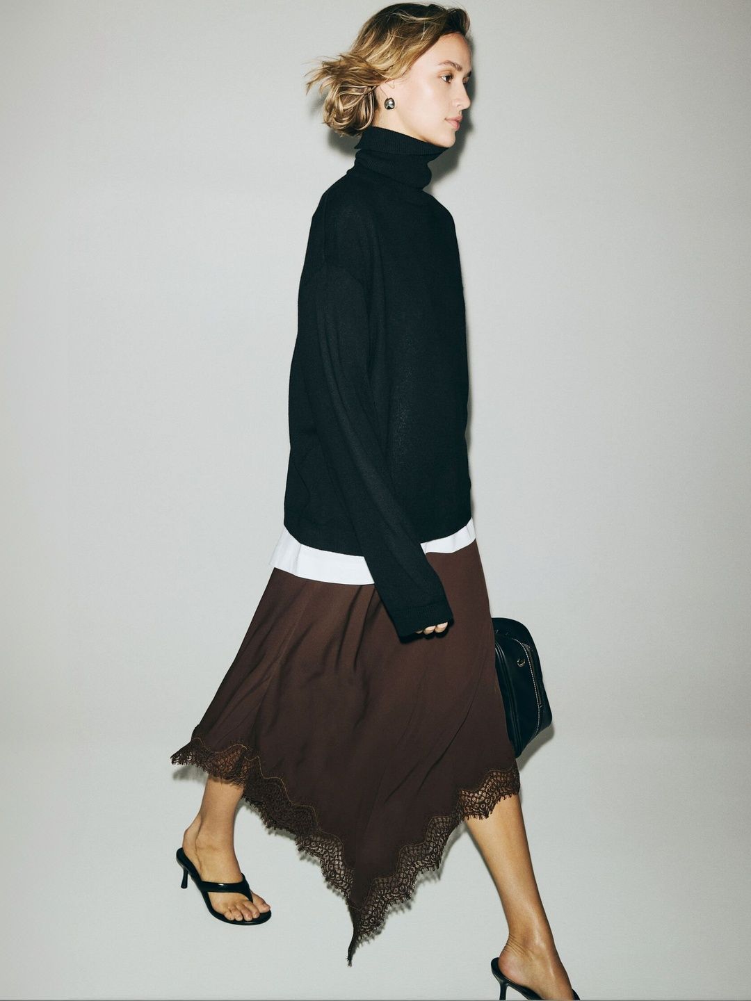 H&M Asymmetric Viscose Satin Skirt-picture-41