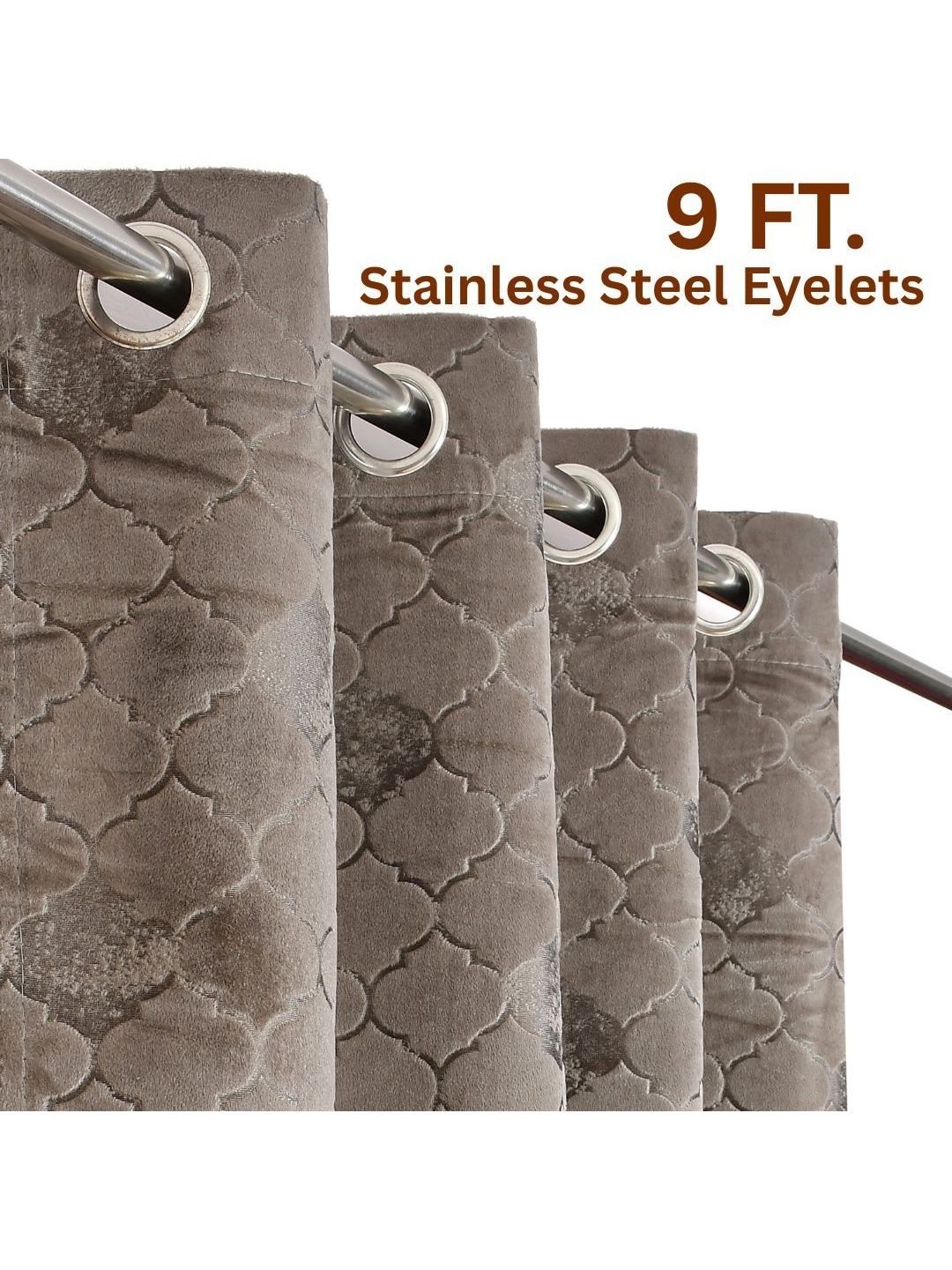 GEET CREATIONS Grey Room Darkening Long Door Curtain-picture-19