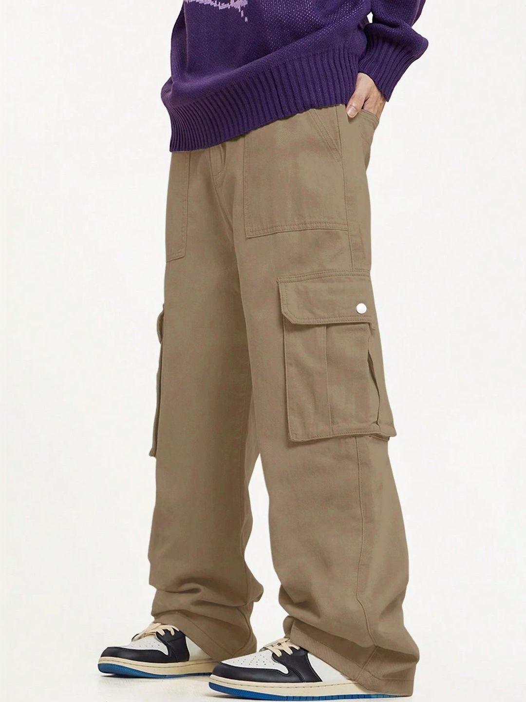 R.Code by The Roadster Life Co. Men High-Rise Cargos Trousers-picture-31