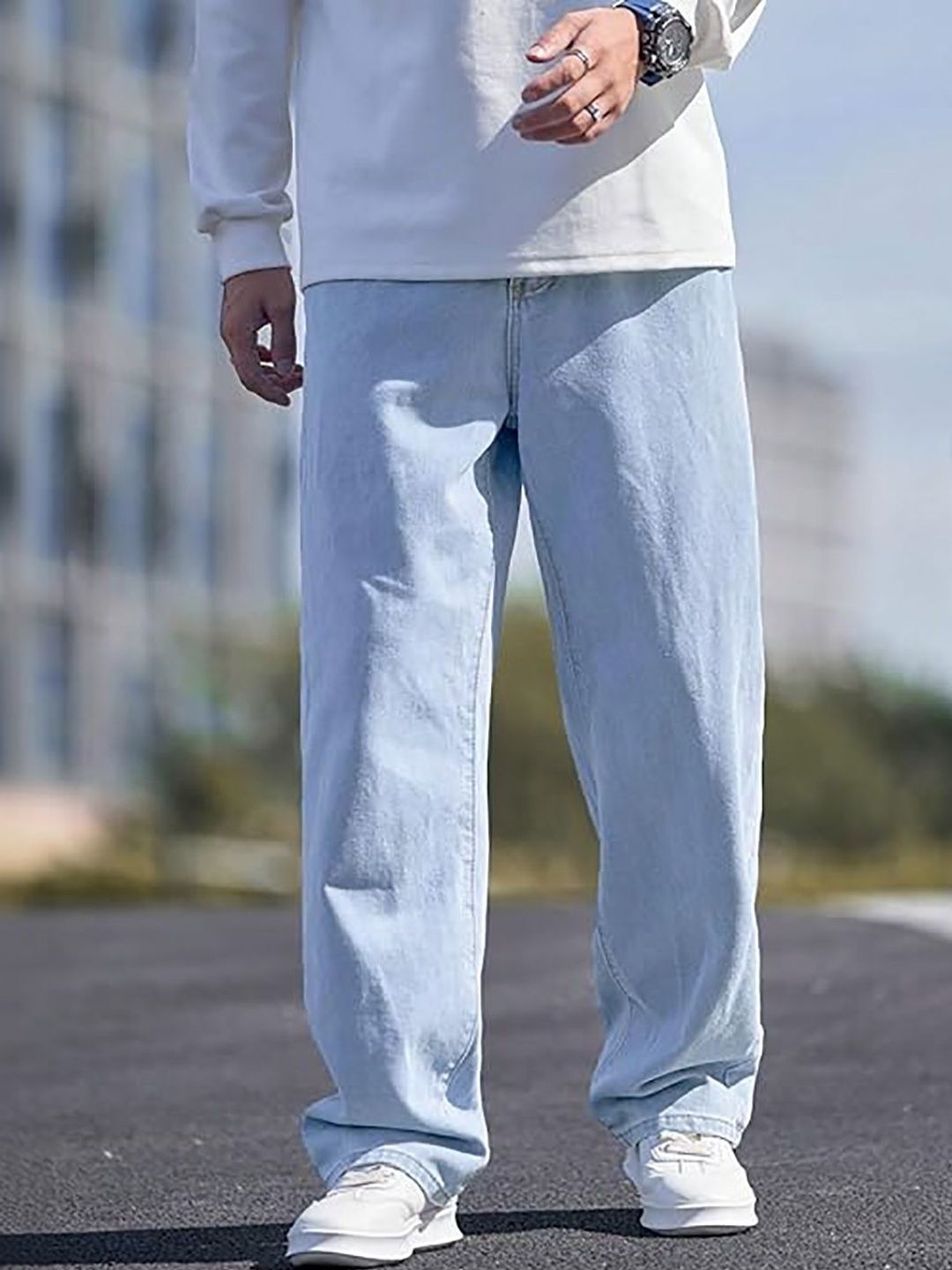 UNITED DENIM Men Loose Mid-Rise Light Fade Stretchable Jeans-picture-40