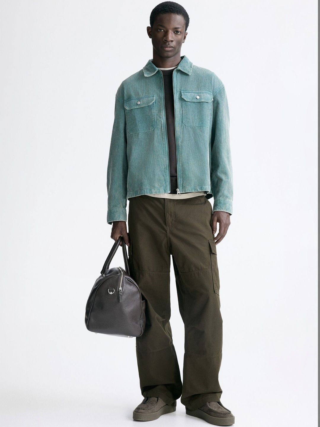H&M Relaxed Fit Cotton Cargo Trousers-picture-33