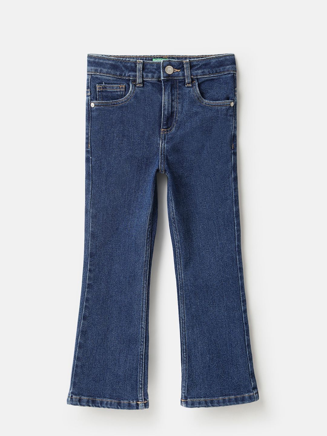 United Colors of Benetton Girls Bootcut Mid-Rise Jeans