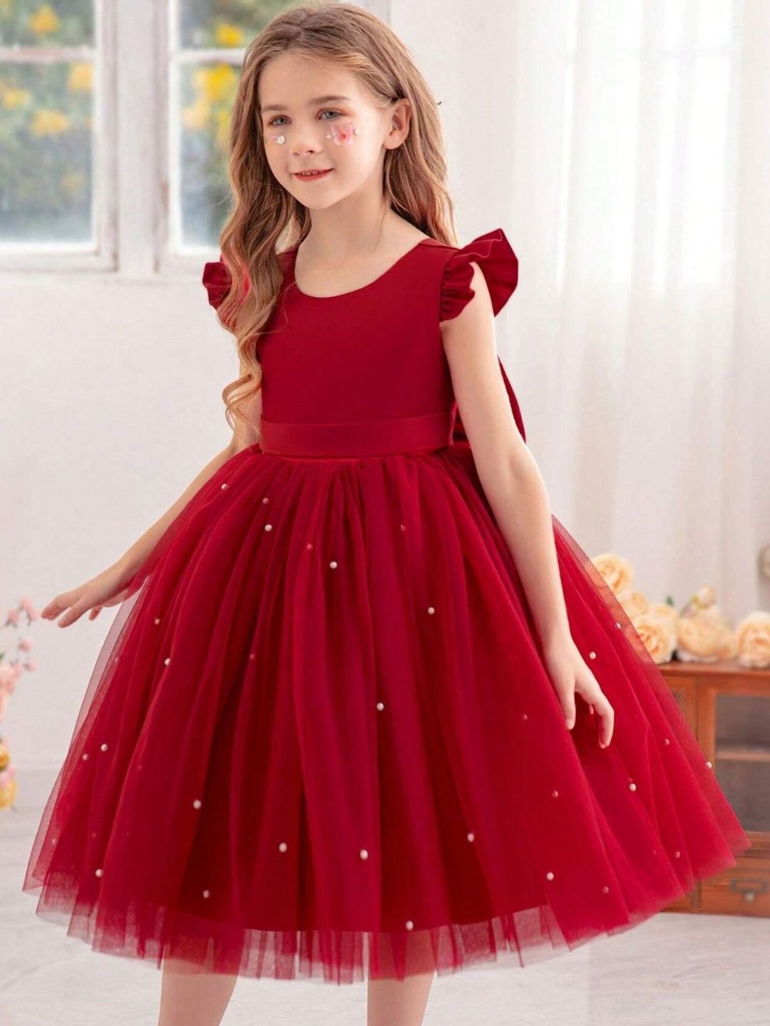 YK Tie and Dye Flutter Sleeve Peplum Dress-picture-16