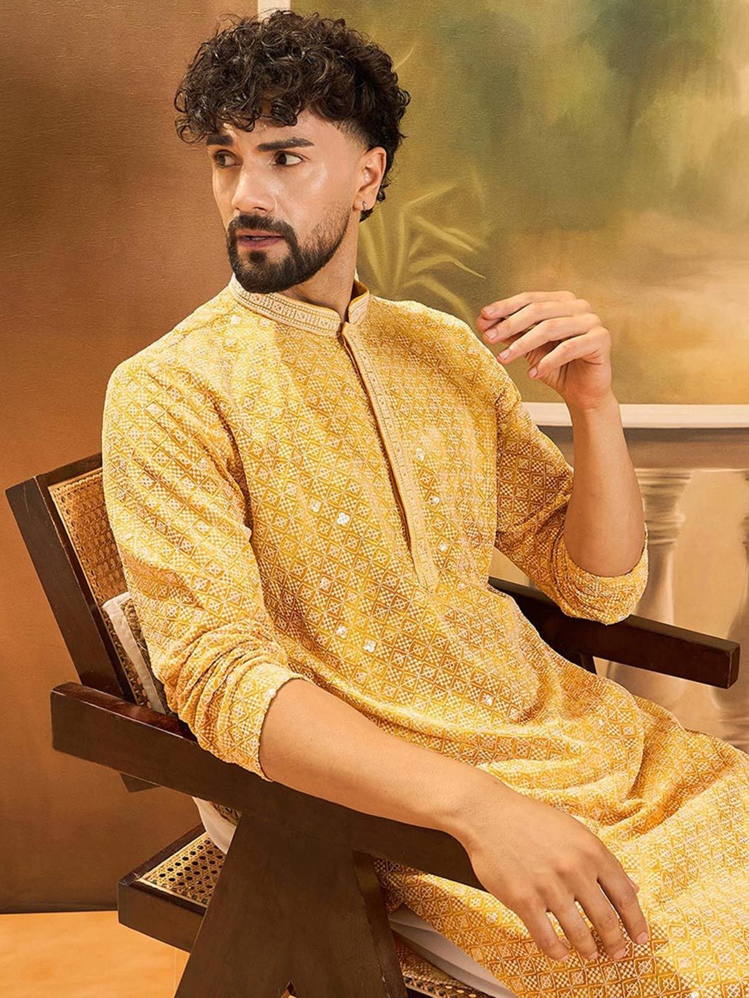 Anouk Men Viscose Rayon Straight Kurtas-picture-21