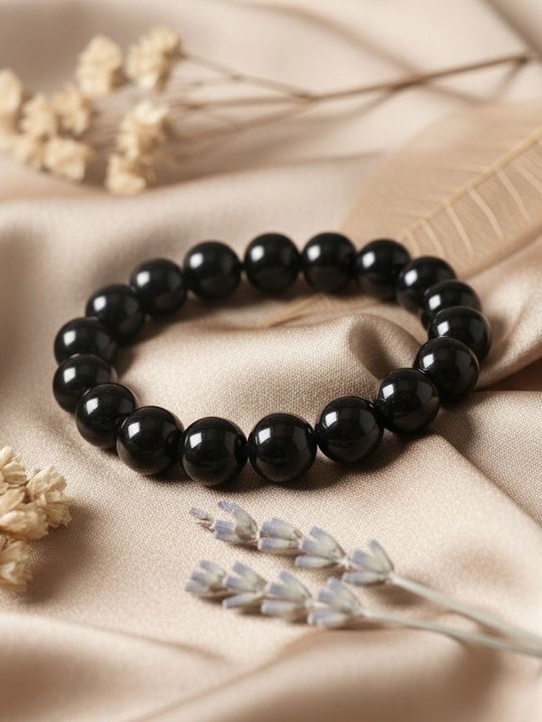 SZN Unisex Black Marbel Crystal Elasticated Bracelet-picture-58