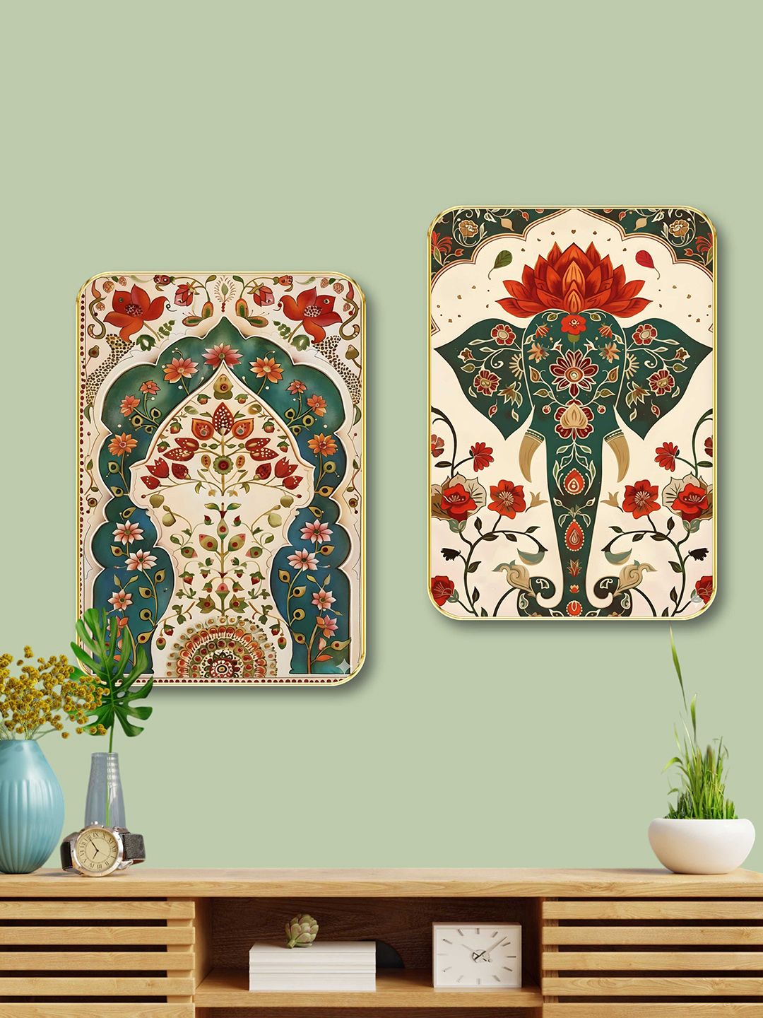 Myntra Elegant Homes Multicoloured Set of 2 Piece MDF Other Wall Paintings-picture-18