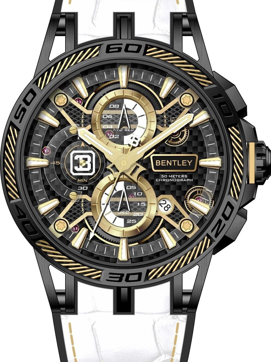 BENTLEY Men Dial & Leather Straps Analogue Chronograph Watch BL-40-09-image-48