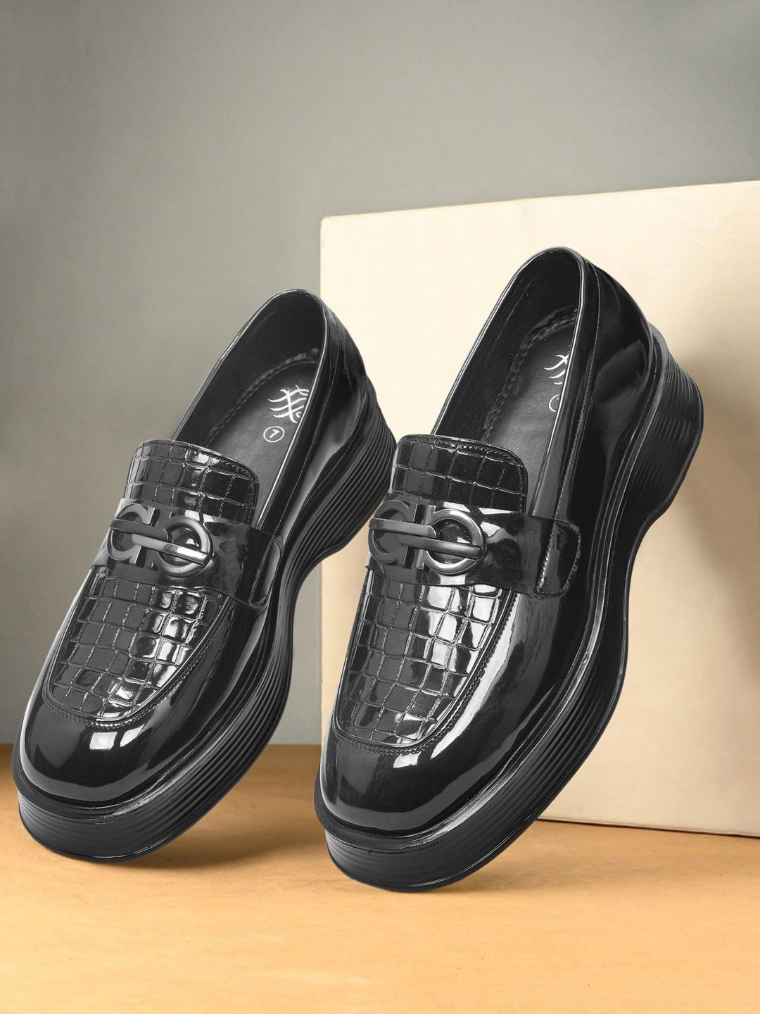 House of Pataudi Men Textured Formal Slip-Ons-picture-21