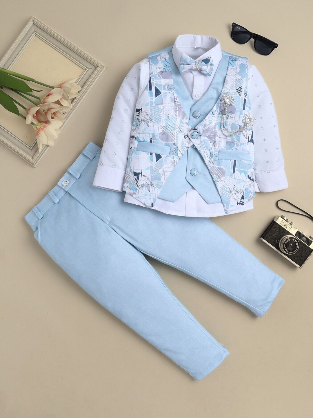 Sangria Boys 4-Pcs Abstract Printed with Embroidered Suit Set-picture-37