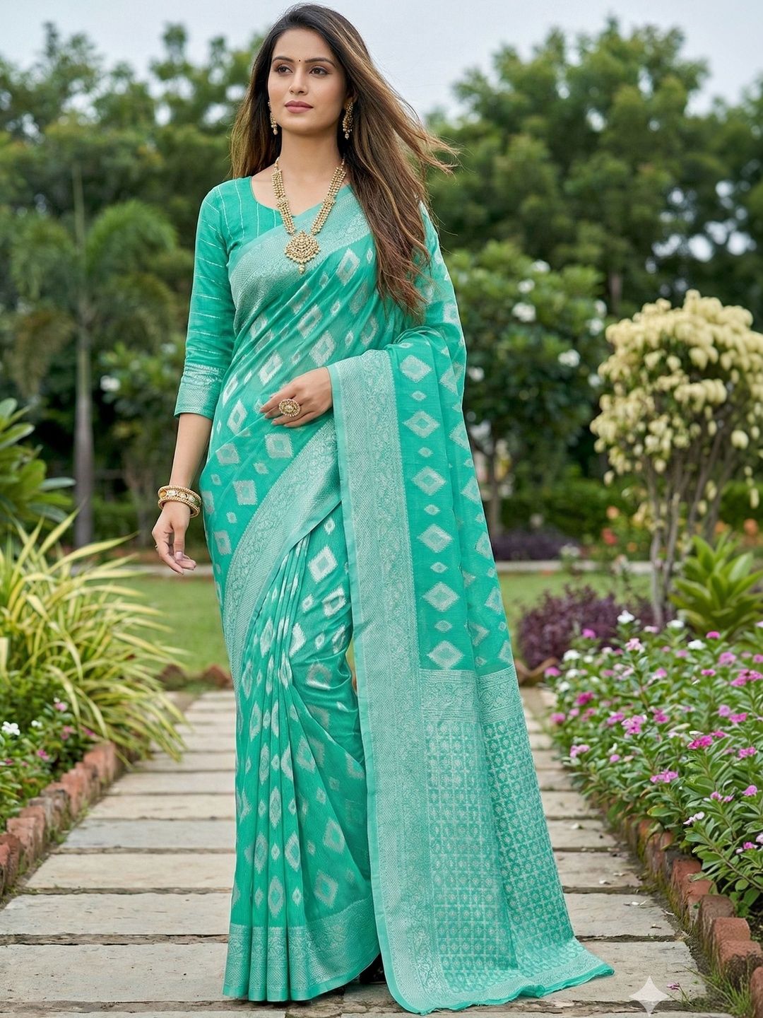 YUGAVEERAA Pure Cotton Handloom Banarasi Saree-picture-30