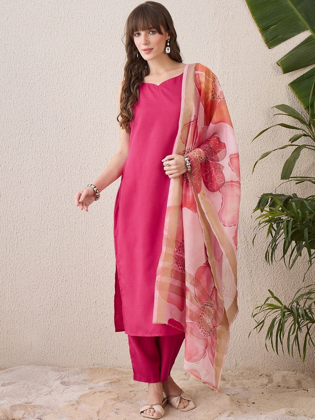 YAMUNE Women Floral Regular Kurta with Trousers & With Dupatta-picture-10