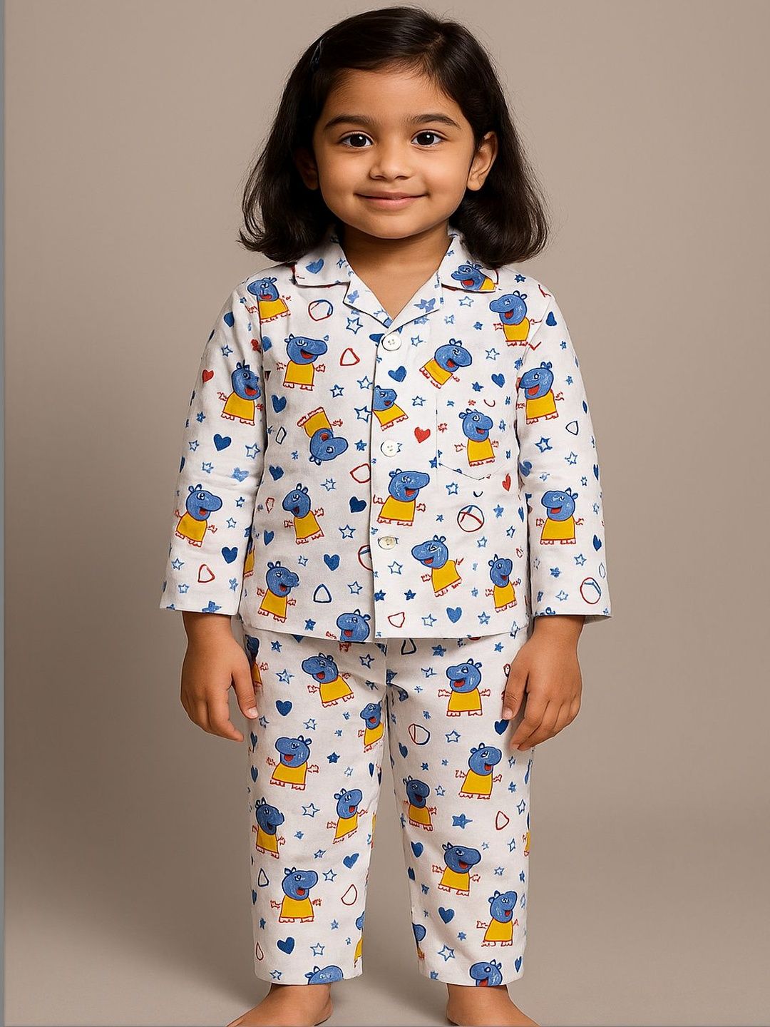 SAHU TRENDZ Girls Printed Long Sleeves Nightdress-image-49