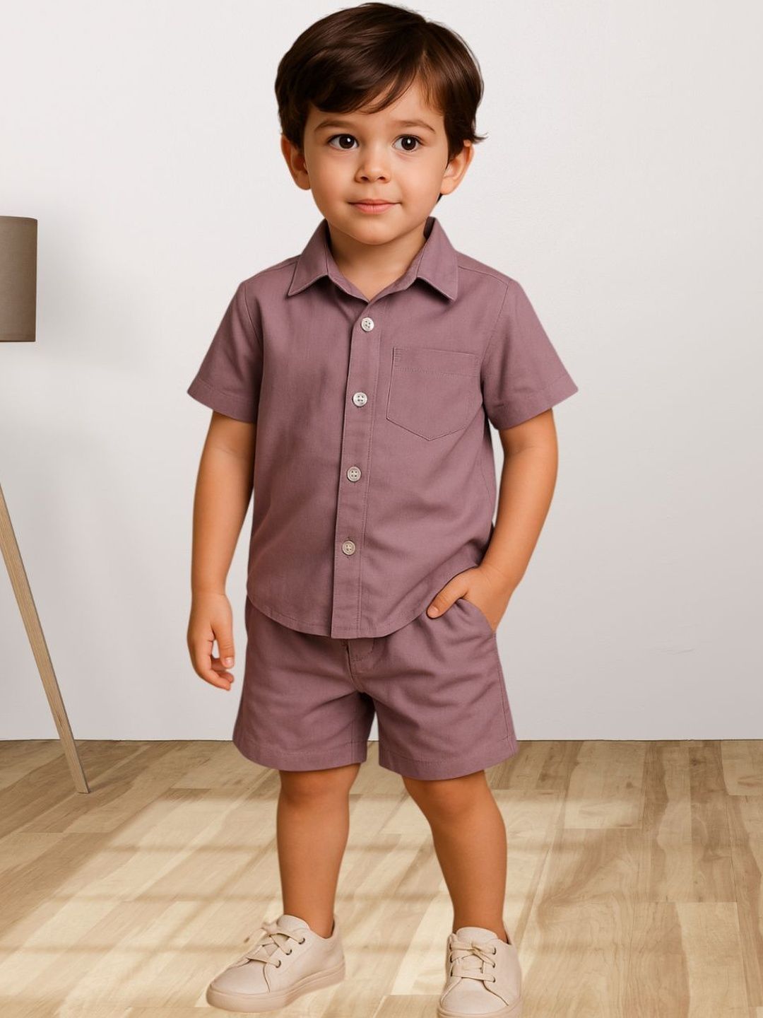 FASHION GRAB Boys Pure Cotton Shirt with Shorts-picture-19