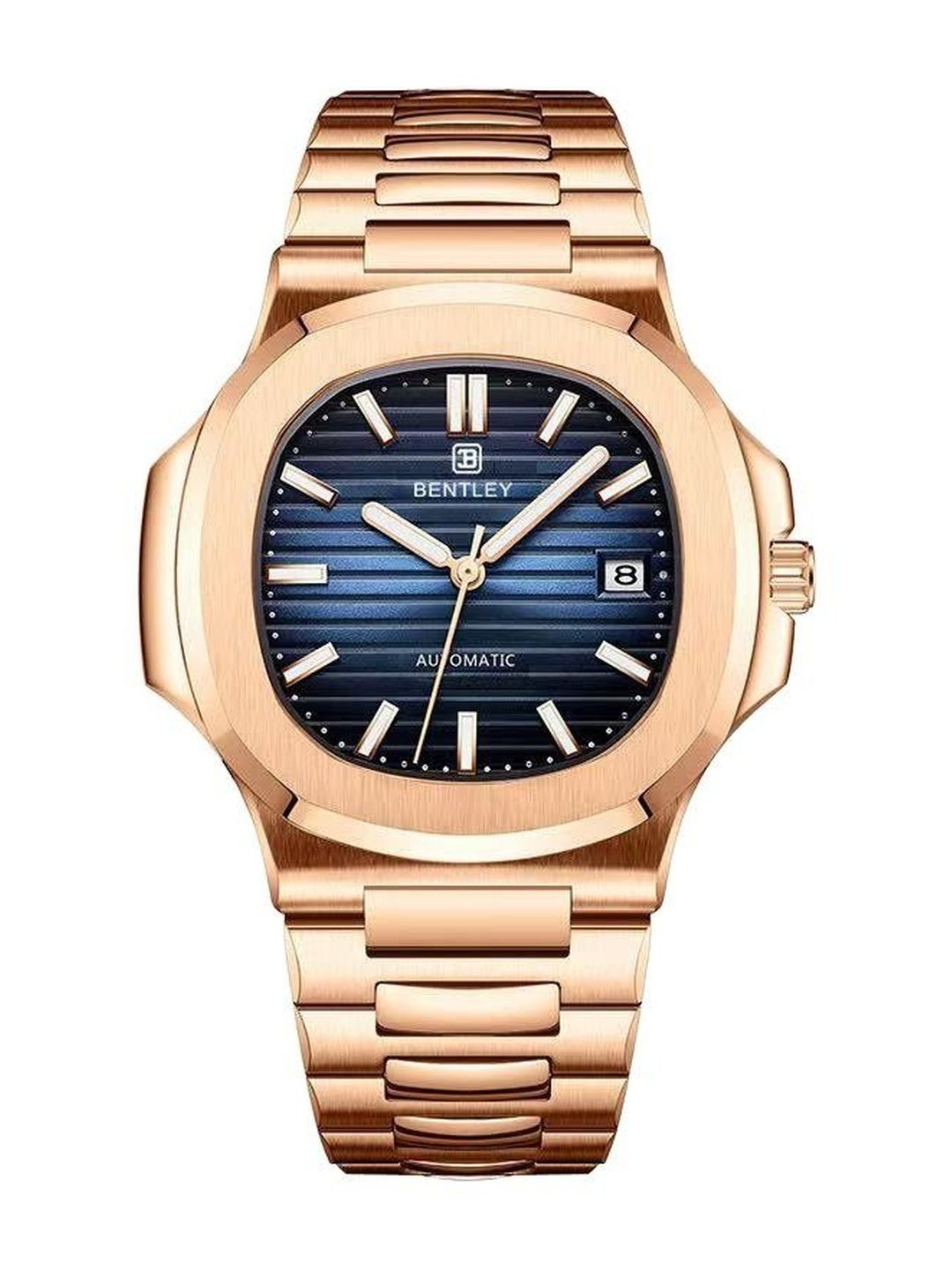 BENTLEY Men Dial & Stainless Steel Bracelet Style Straps Analogue Date Aperture Automatic Motion Powered Watch-picture-25