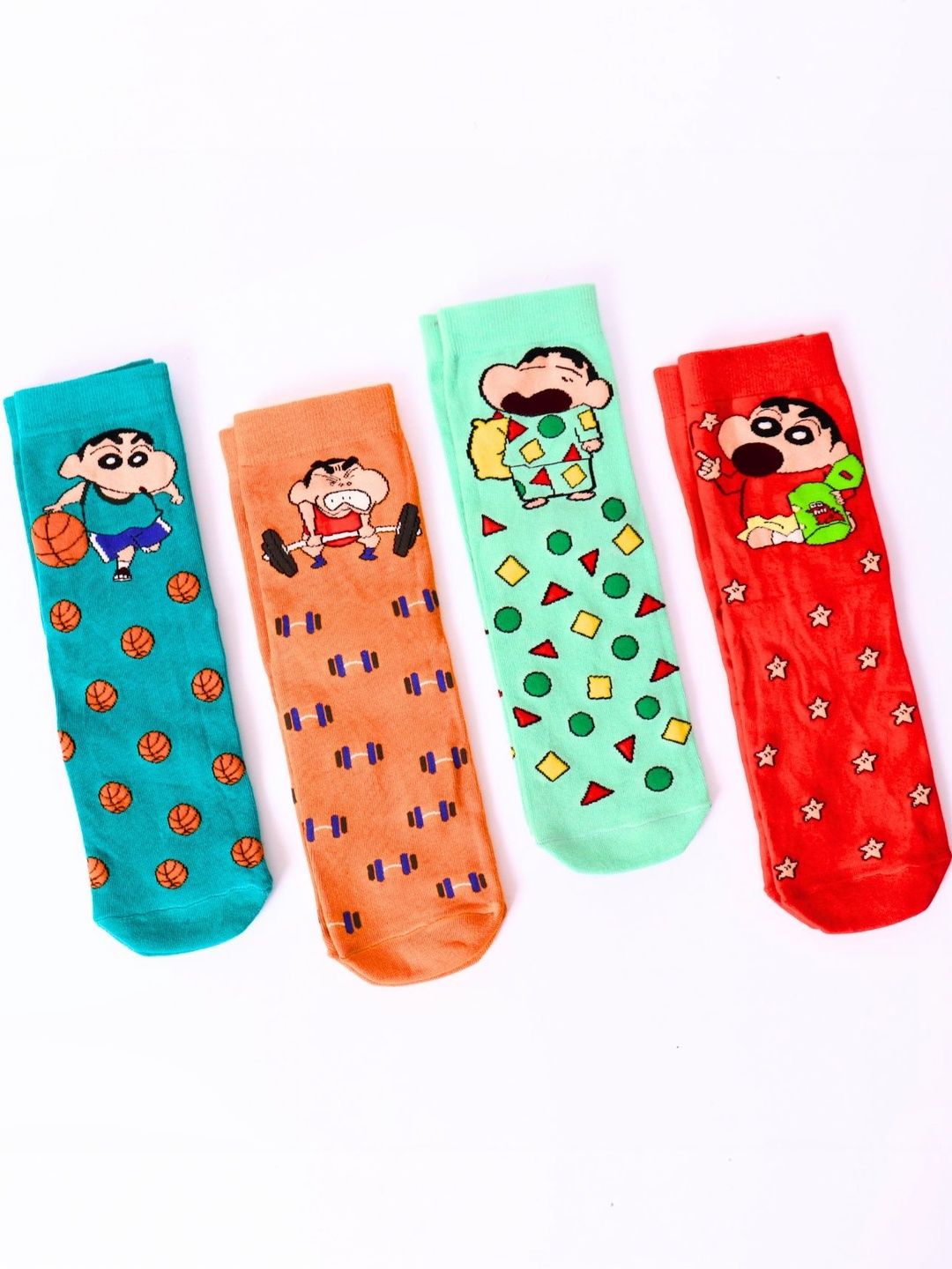 Thela Gaadi Pack of 4 Printed Cotton Calf Length Socks-picture-21