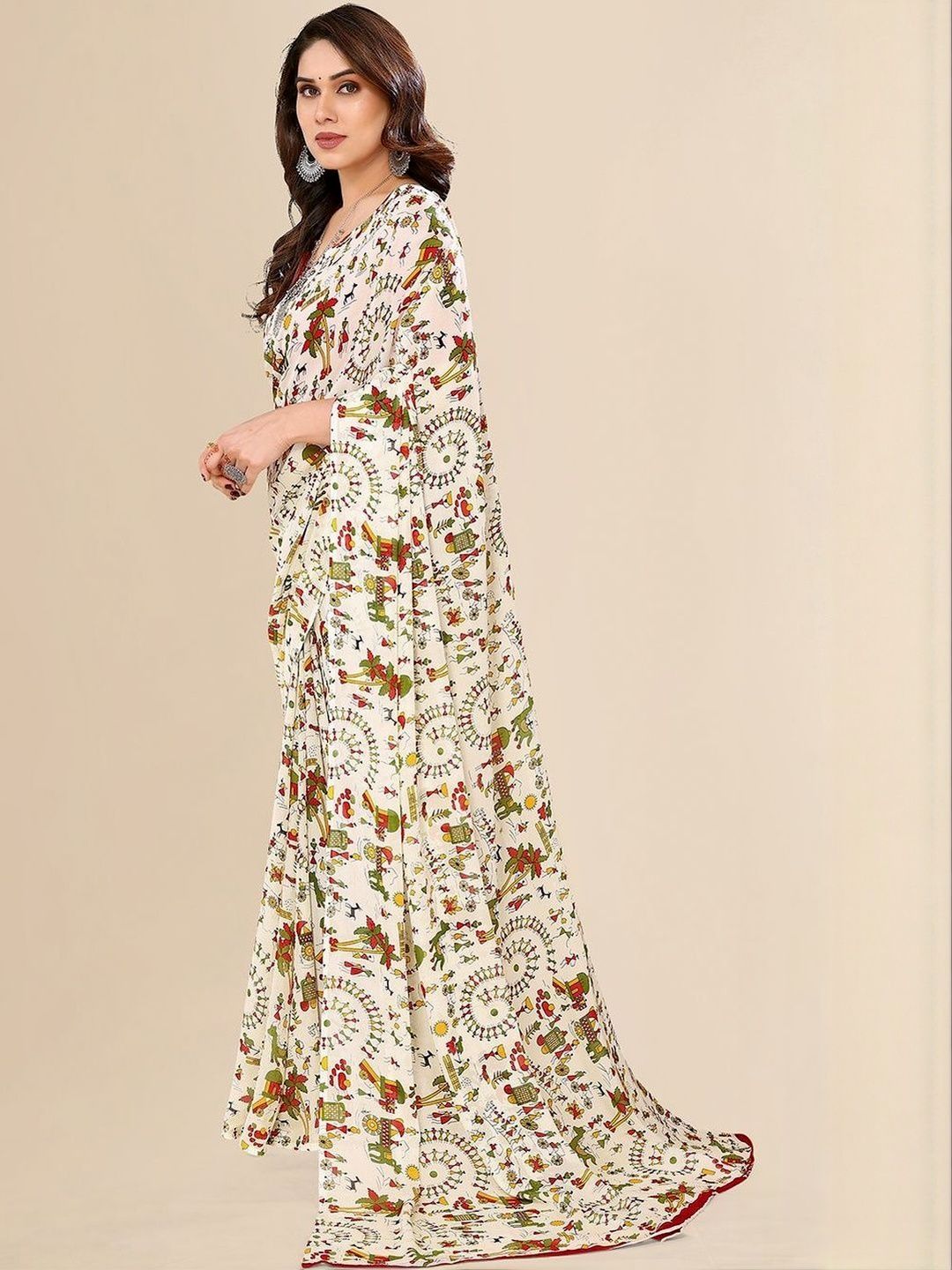 STYLE MODA Ethnic Motifs Poly Georgette Saree-picture-17