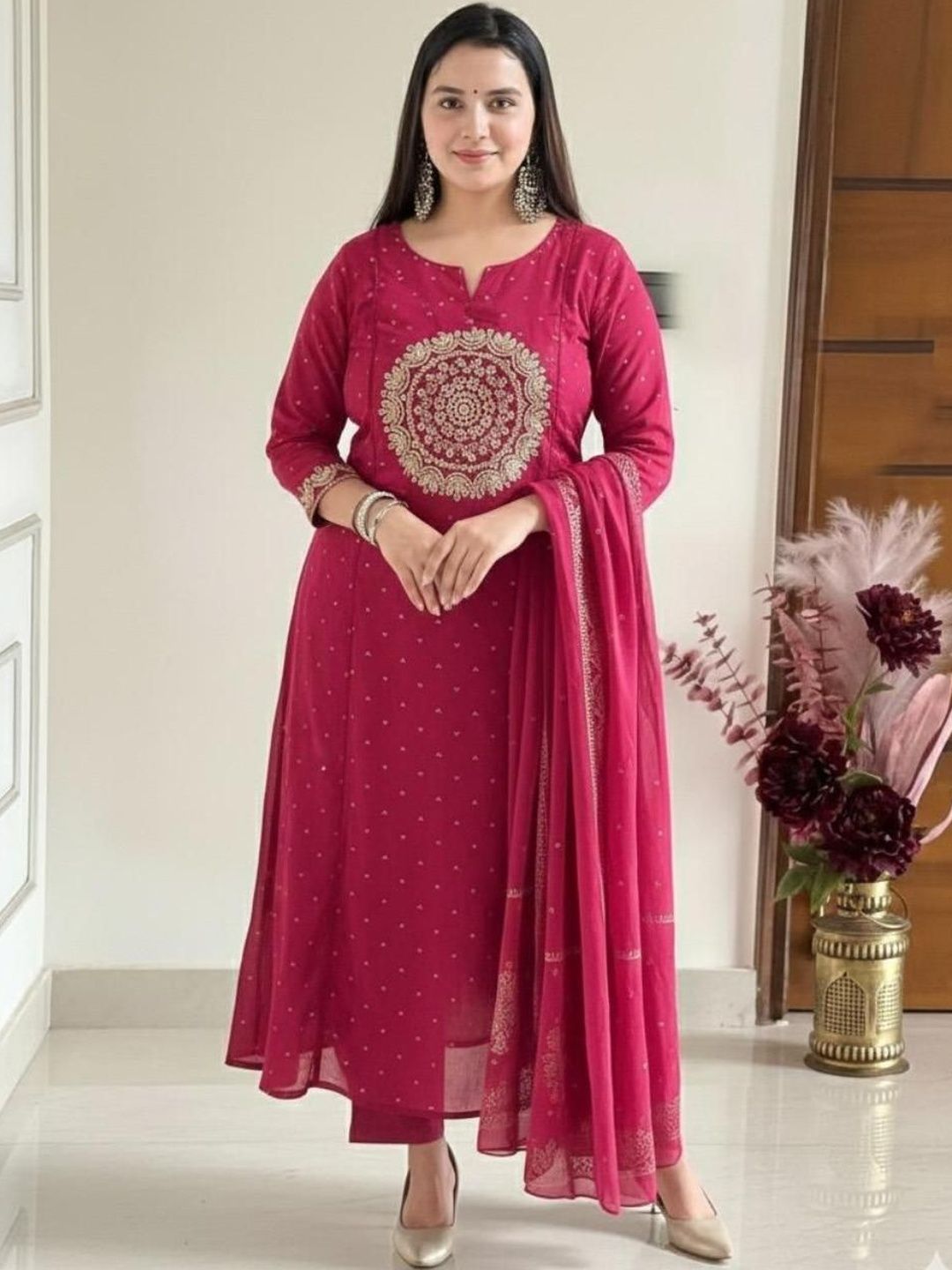 MILAAV Women Ethnic Motifs Printed Regular Kurta with Trousers & With Dupatta-picture-37