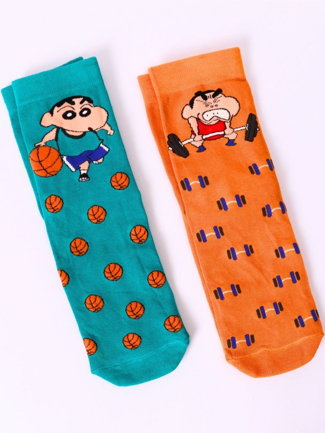 Thela Gaadi Pack Of 2 Printed Cotton Calf Length Socks-picture-57