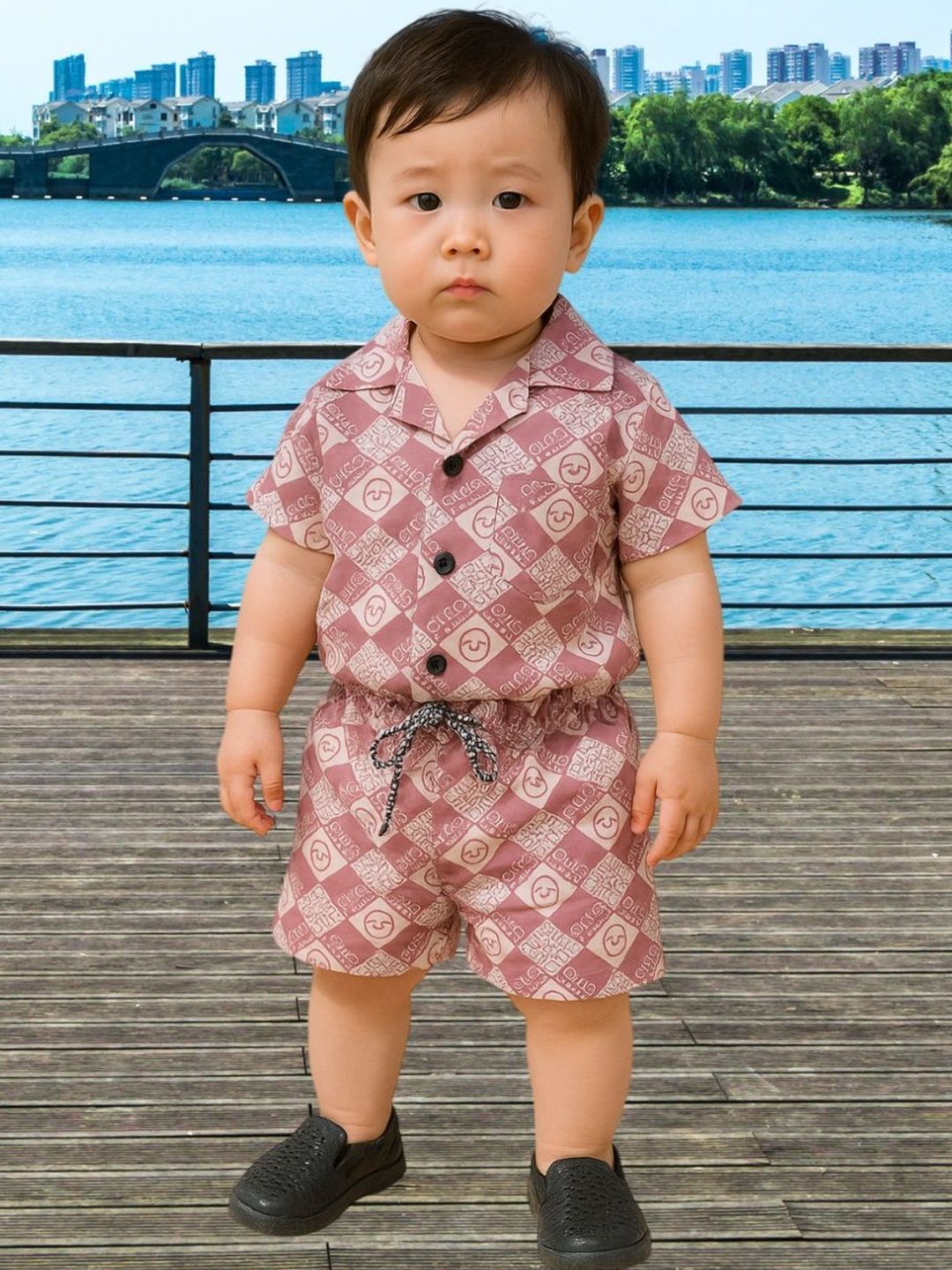 FASHION GRAB Boys Printed Pure Cotton Shirt with Shorts-picture-22