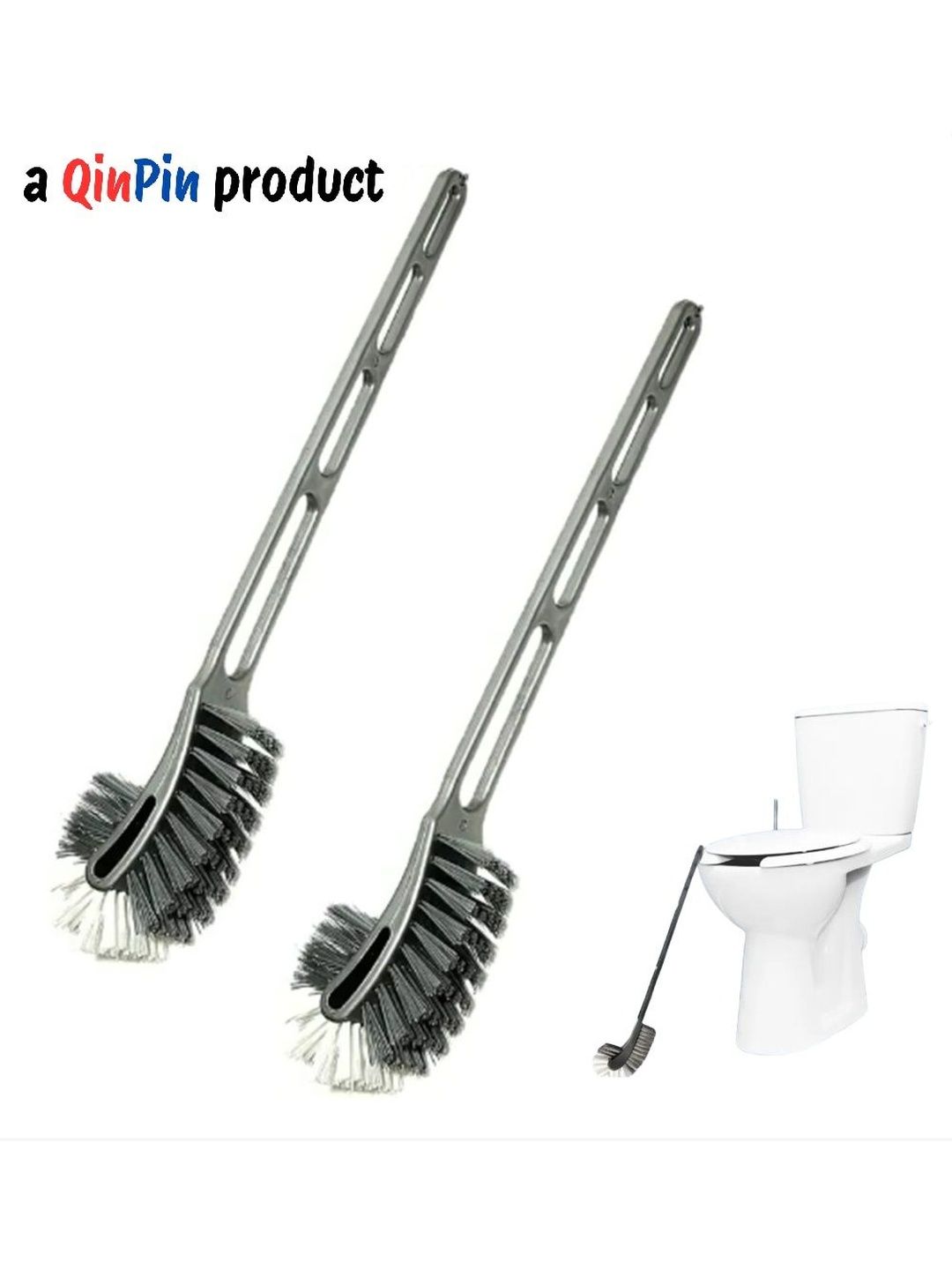 Qinpin Grey & Grey Solid Plastic Toilet Brush Holder-picture-41