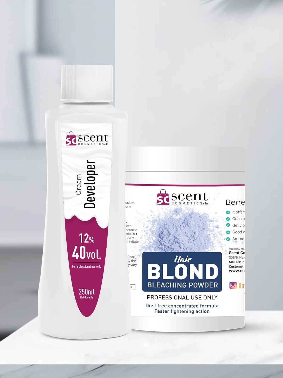 tavcha Hair Blond Bleach Powder & 12% 40vol Developer - 250 ml - Highlighting-image-28