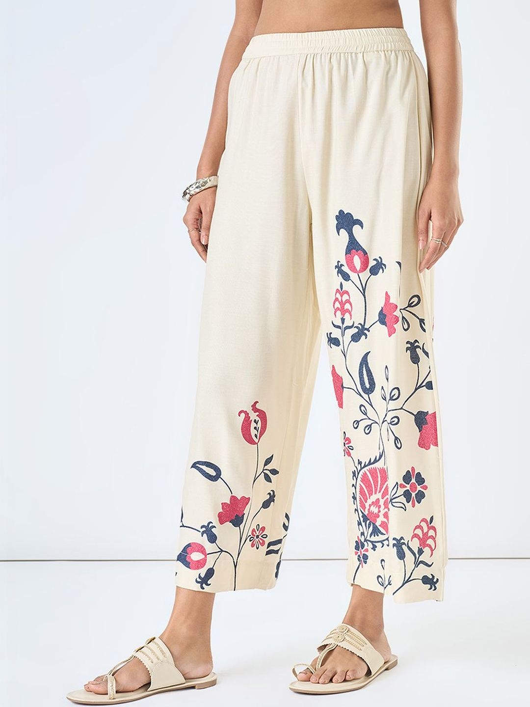 RANGMANCH BY PANTALOONS Women Floral Printed Cropped Ethnic Palazzos-picture-37