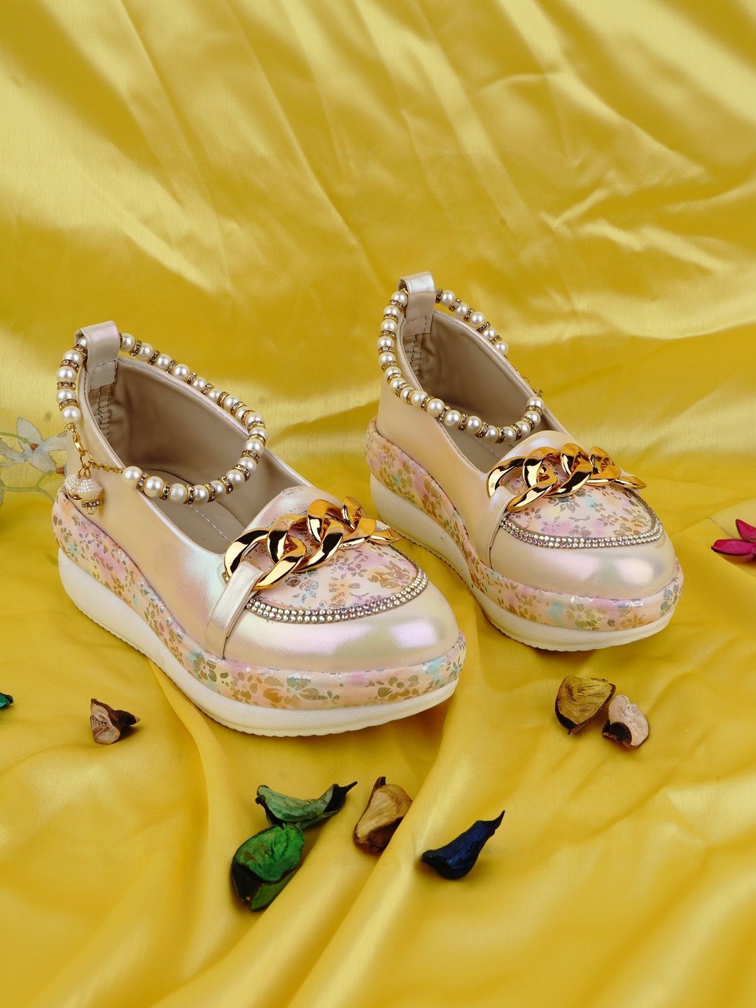 BAESD Girls Textured Party Wedge Mules with Bows-picture-14