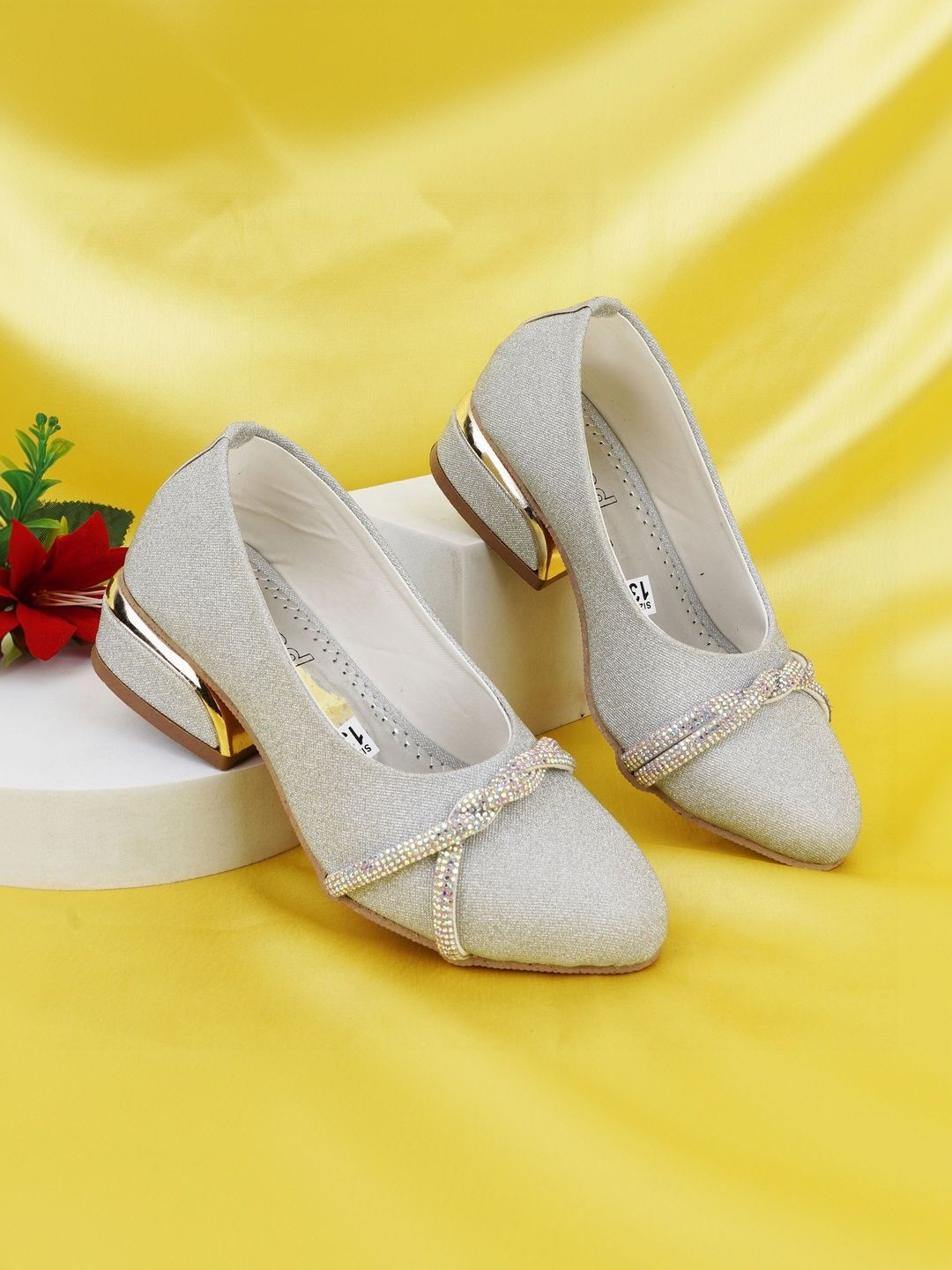 LMG Lifestyle Girls Textured Party Block Pumps-picture-27