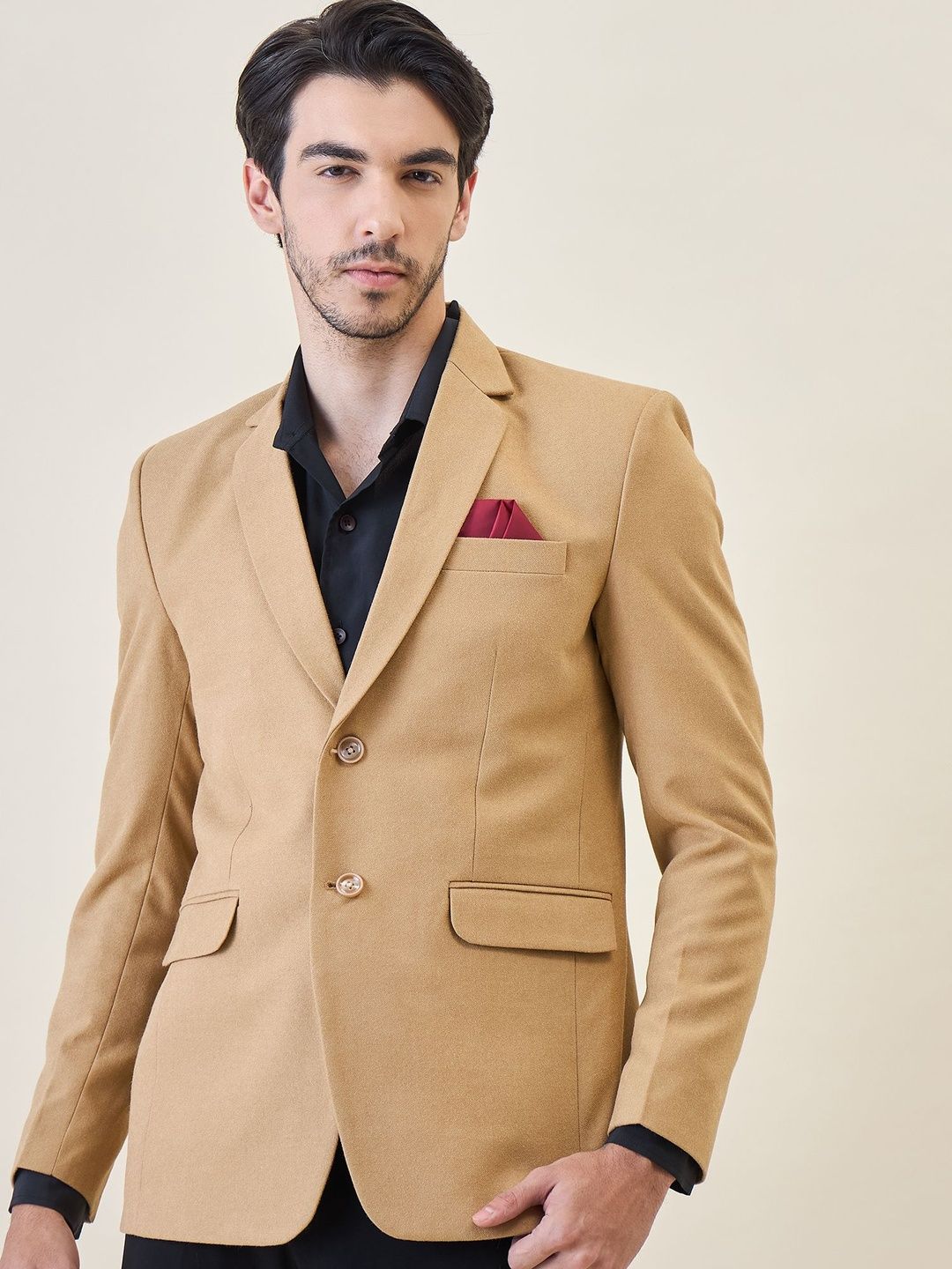 House of Pataudi Men Tailored Fit Single-Breasted Blazers-picture-25