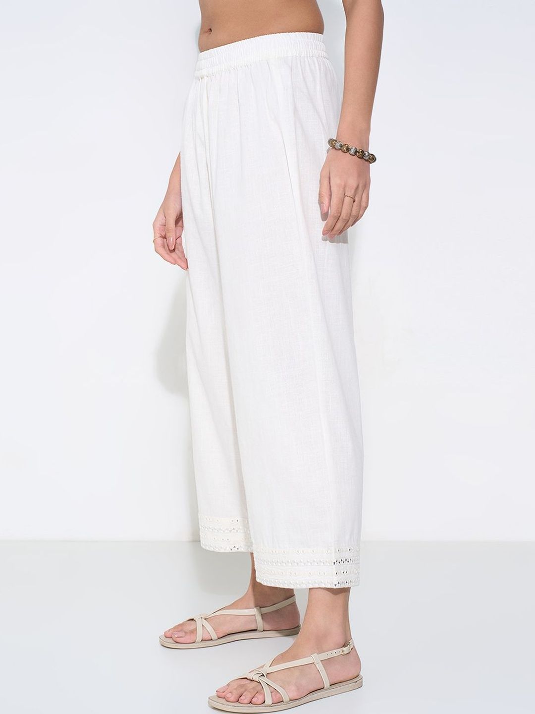 RANGMANCH BY PANTALOONS Women Embroidered Cropped Ethnic Palazzos-picture-41