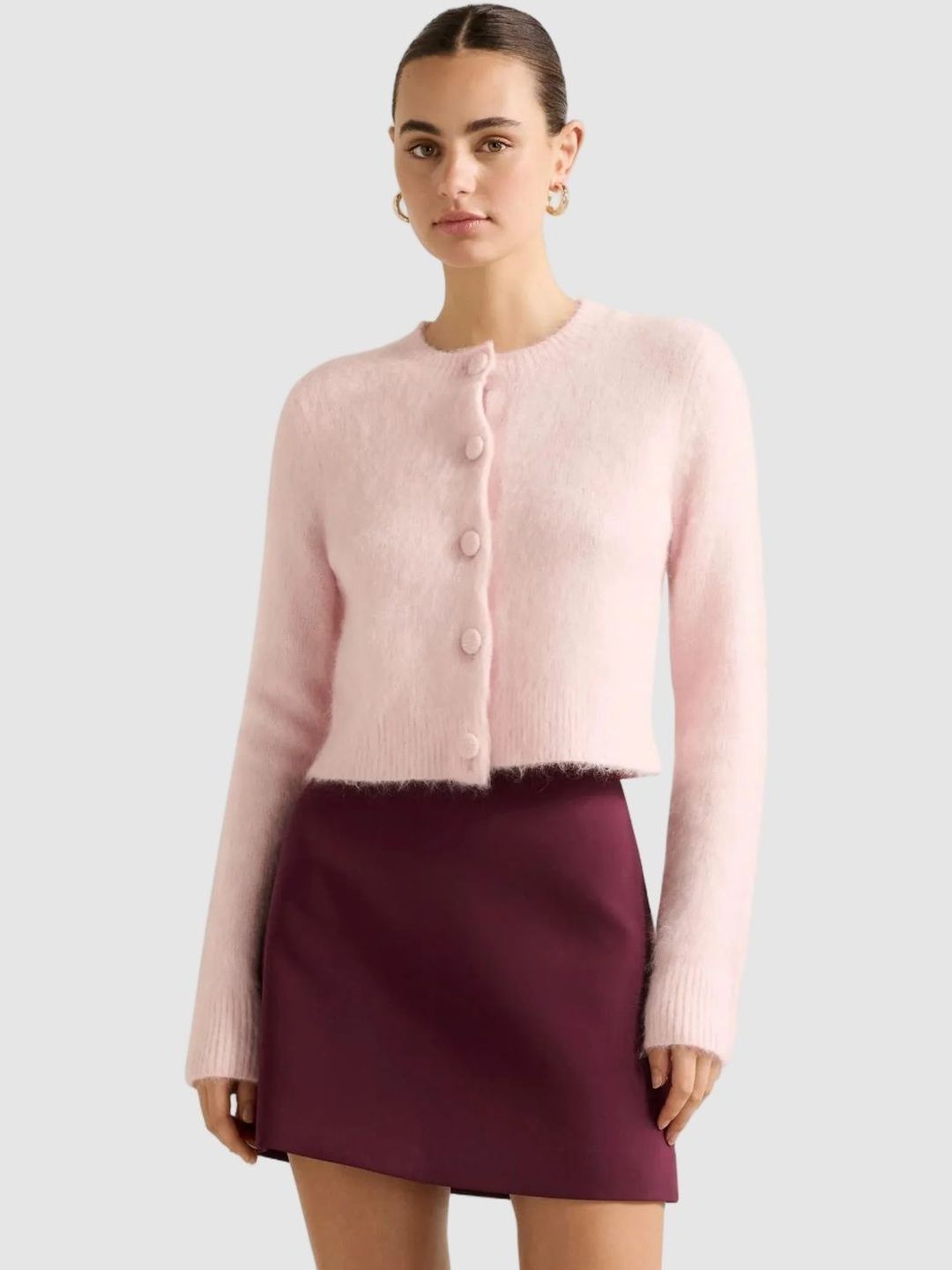 Forever New Women Crop Cardigan with Fuzzy Detail-picture-25
