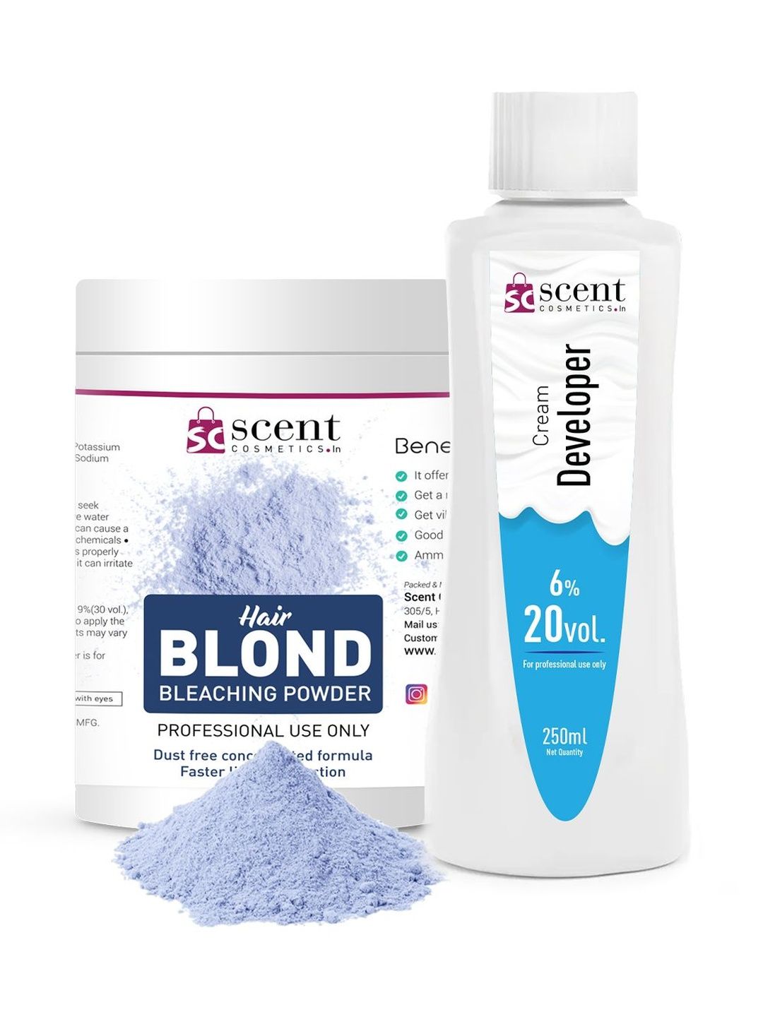 tavcha Hair Blond Bleach Powder & 6 % 20vol Developer - 250 ml - Highlighting-image-24