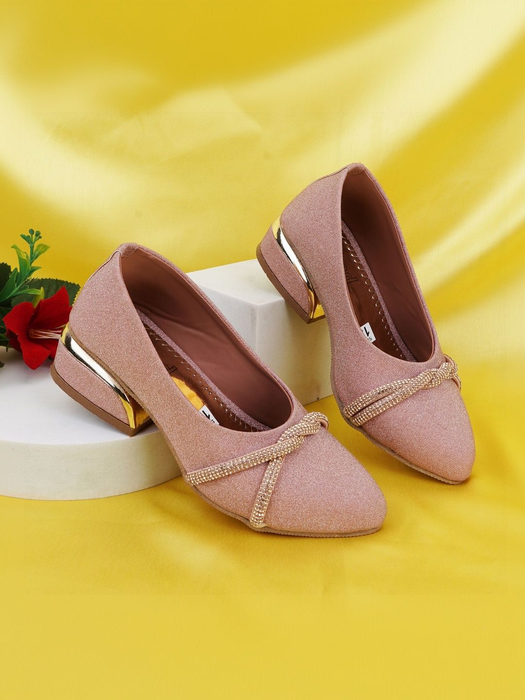 BAESD Girls Textured Party Block Pumps