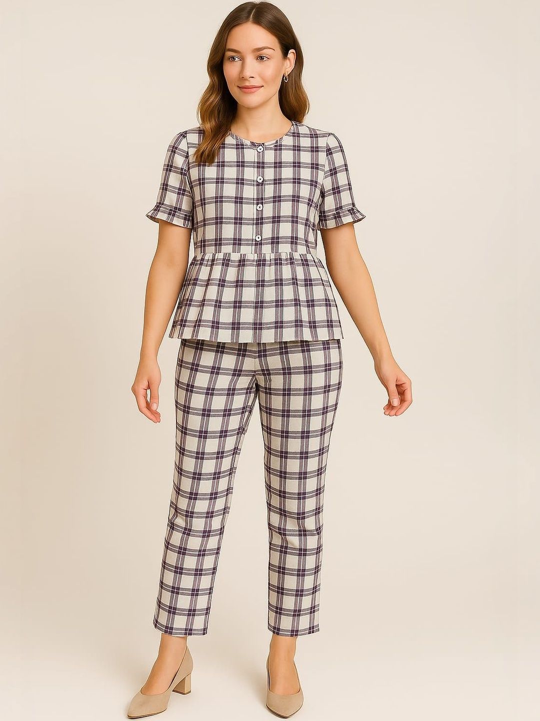 Rashmi Shree Creation Checked Top With Trousers Co-Ords-picture-18