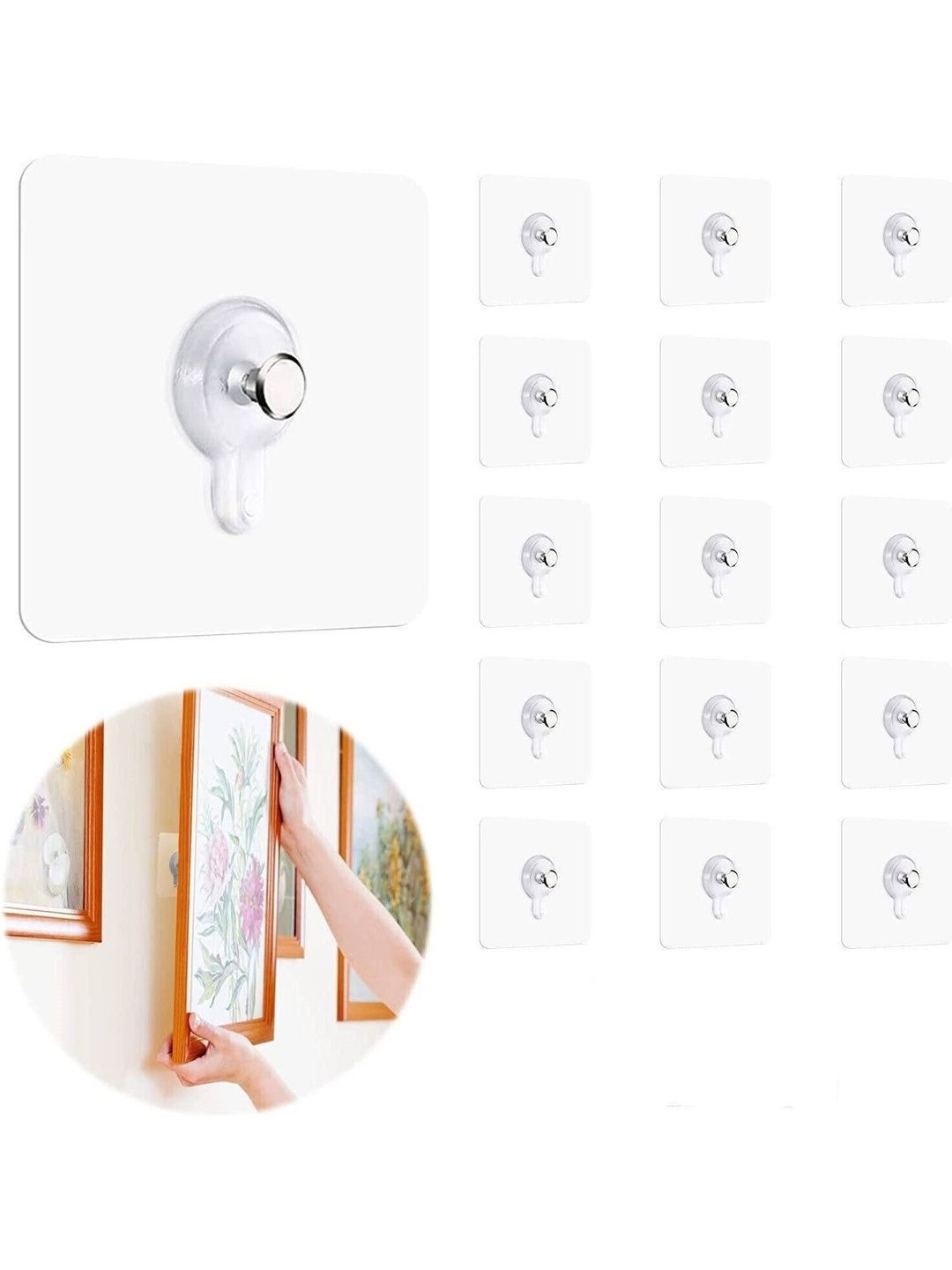 REDCARP Transparent PVC & Stainless Steel 14-Pcs Hooks & Holders-picture-58