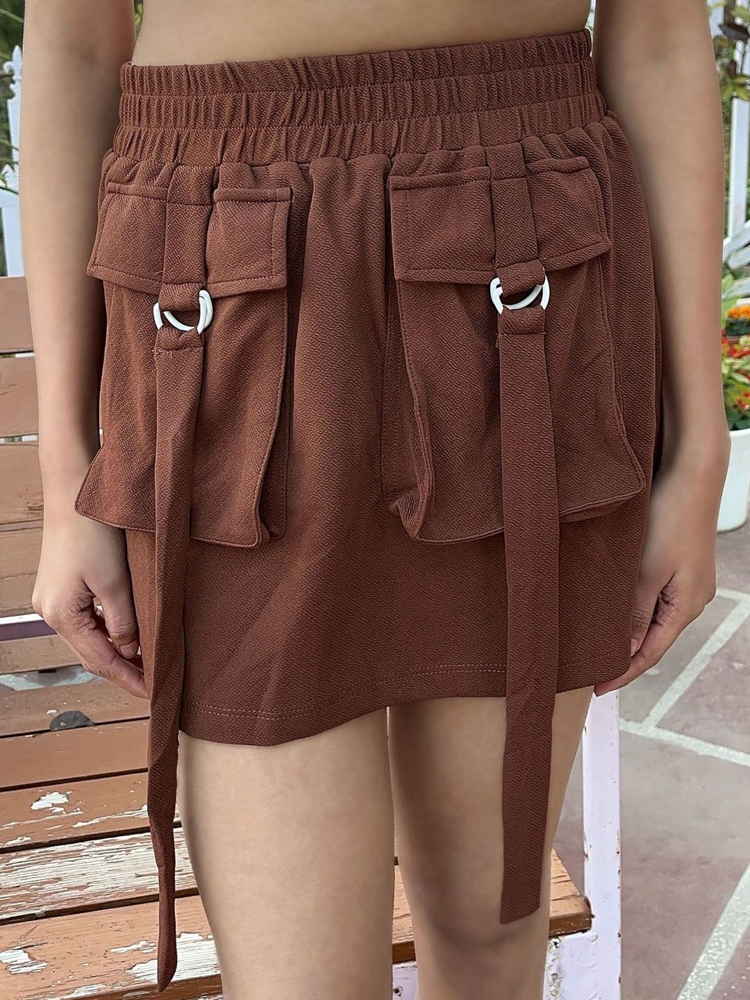 BAESD Self Design Straight Mini Skirt-picture-37