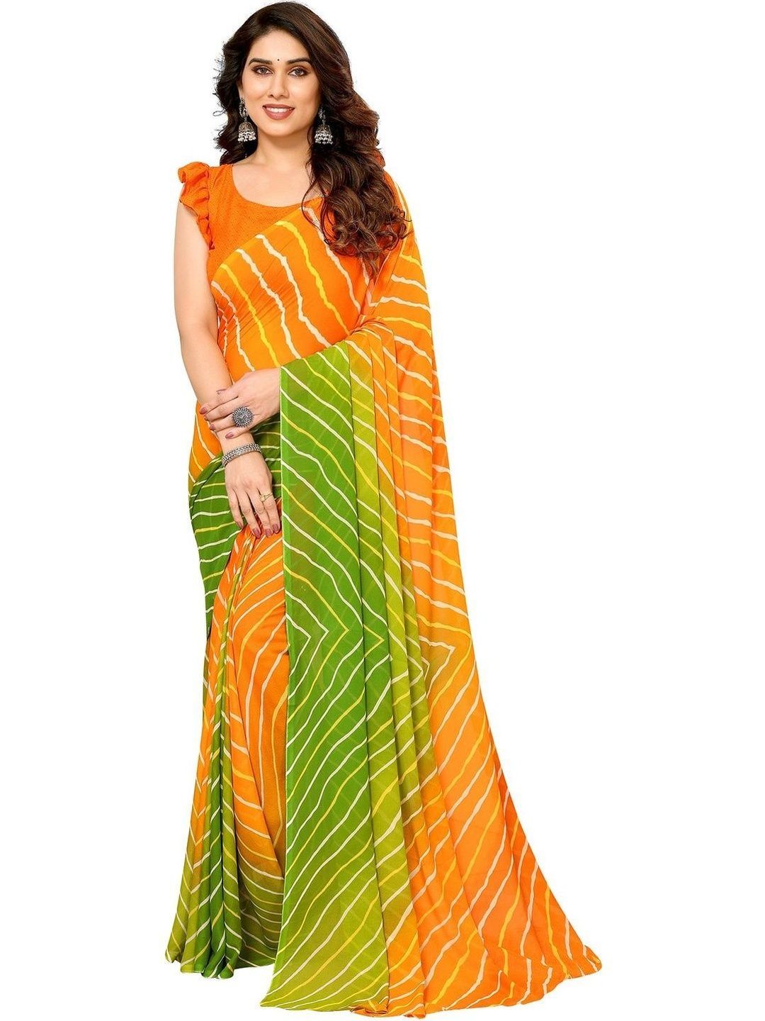 STYLE MODA Leheriya Poly Georgette Saree-picture-16