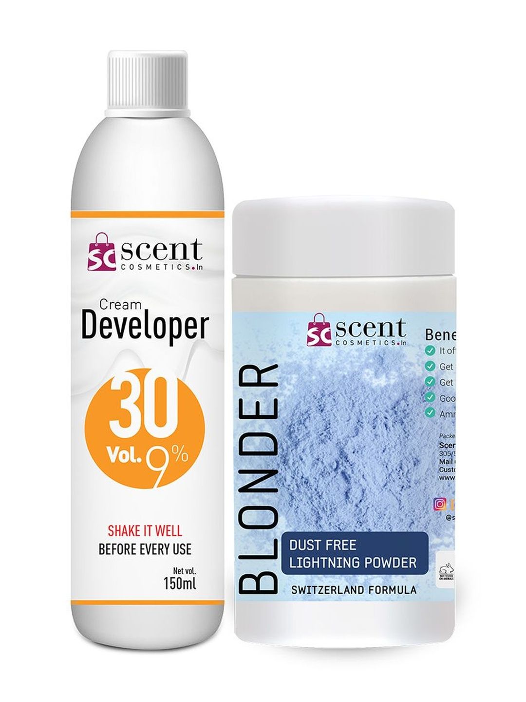 tavcha Hair Blond Bleach Powder & 9% 30vol Developer - 250 ml - Blonde-image-7