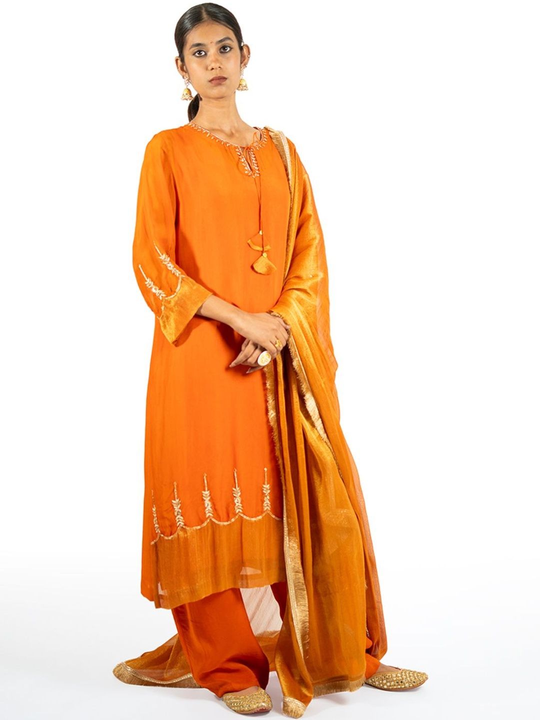 Sonal Kabra Women Ethnic Motifs Embroidered Regular Thread Work Kurta with Palazzos & With Dupatta-picture-15