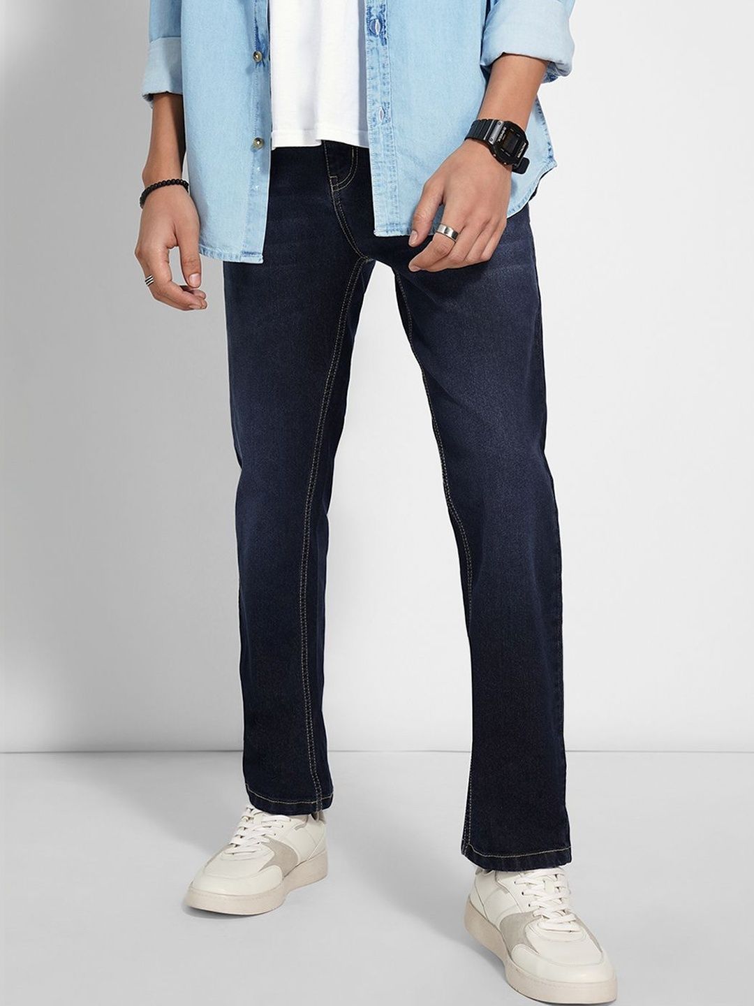 SF JEANS by Pantaloons Men Slim Fit Mid-Rise Light Fade Jeans-picture-34