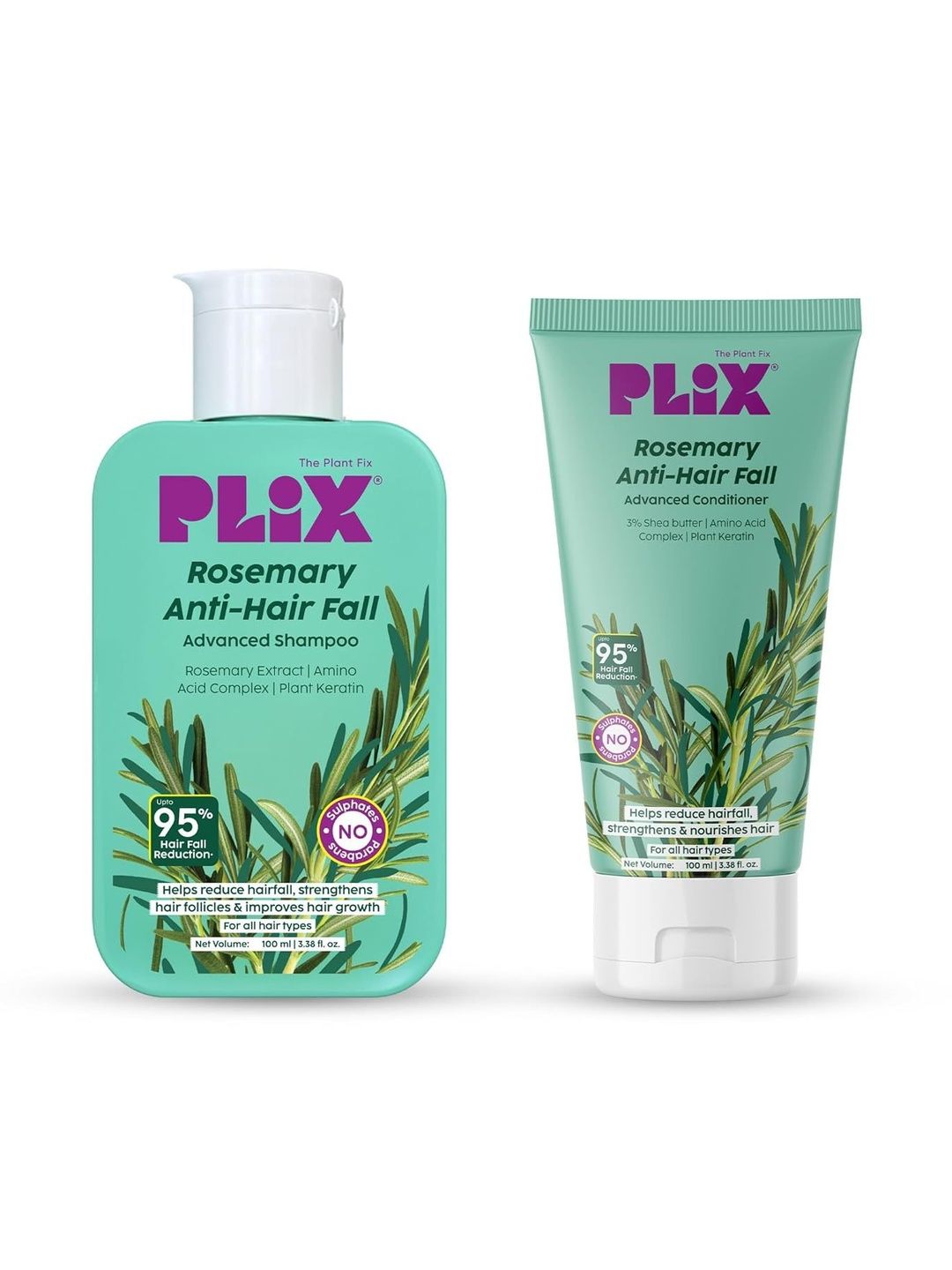PLIX THE PLANT FIX Set Of 2 Rosemary Anti Hair Fall Shampoo & Conditioner- 100 ml Each