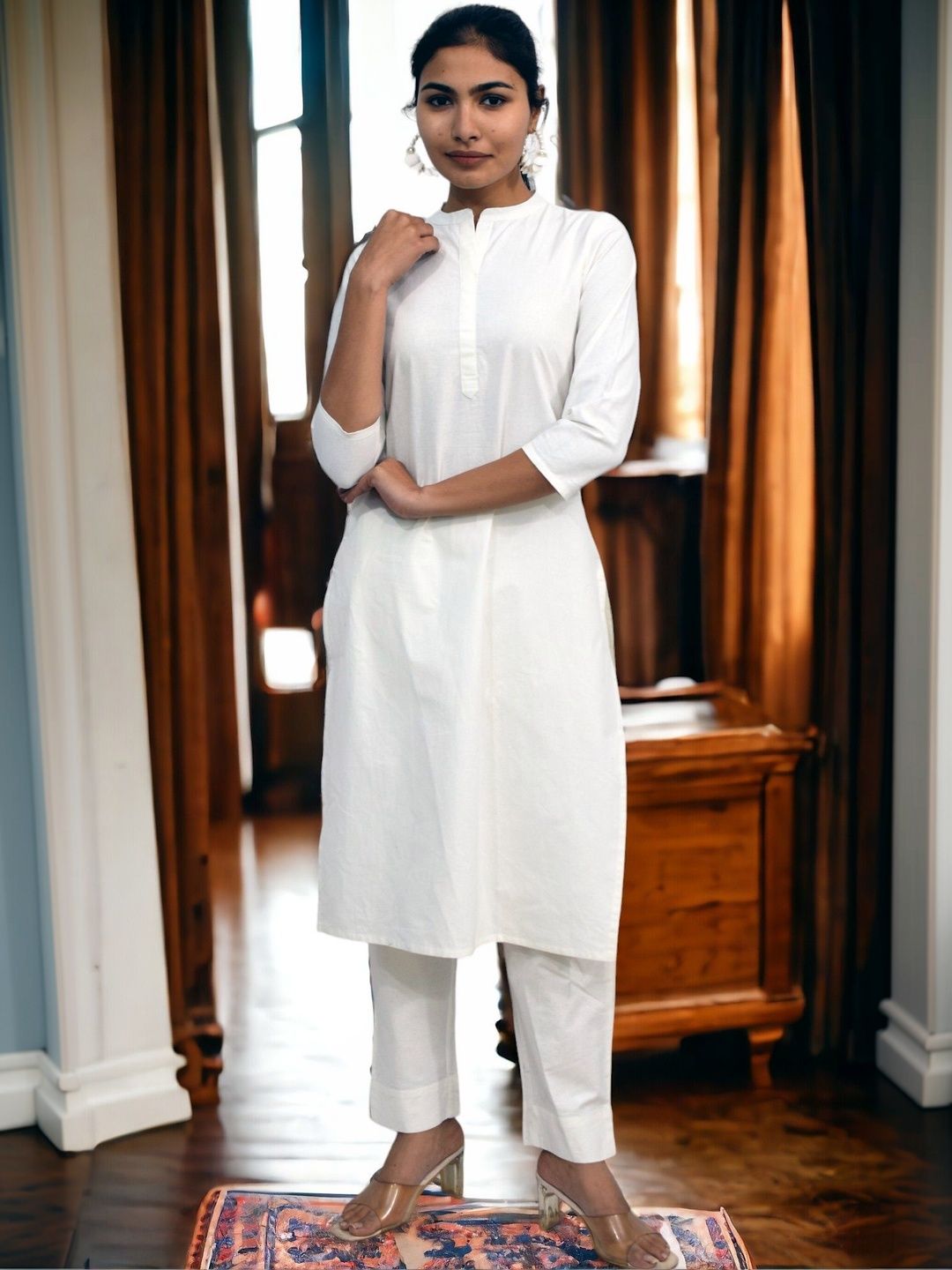 JAIPUR HAND BLOCK Women Regular Pure Cotton Kurta with Trousers-picture-41