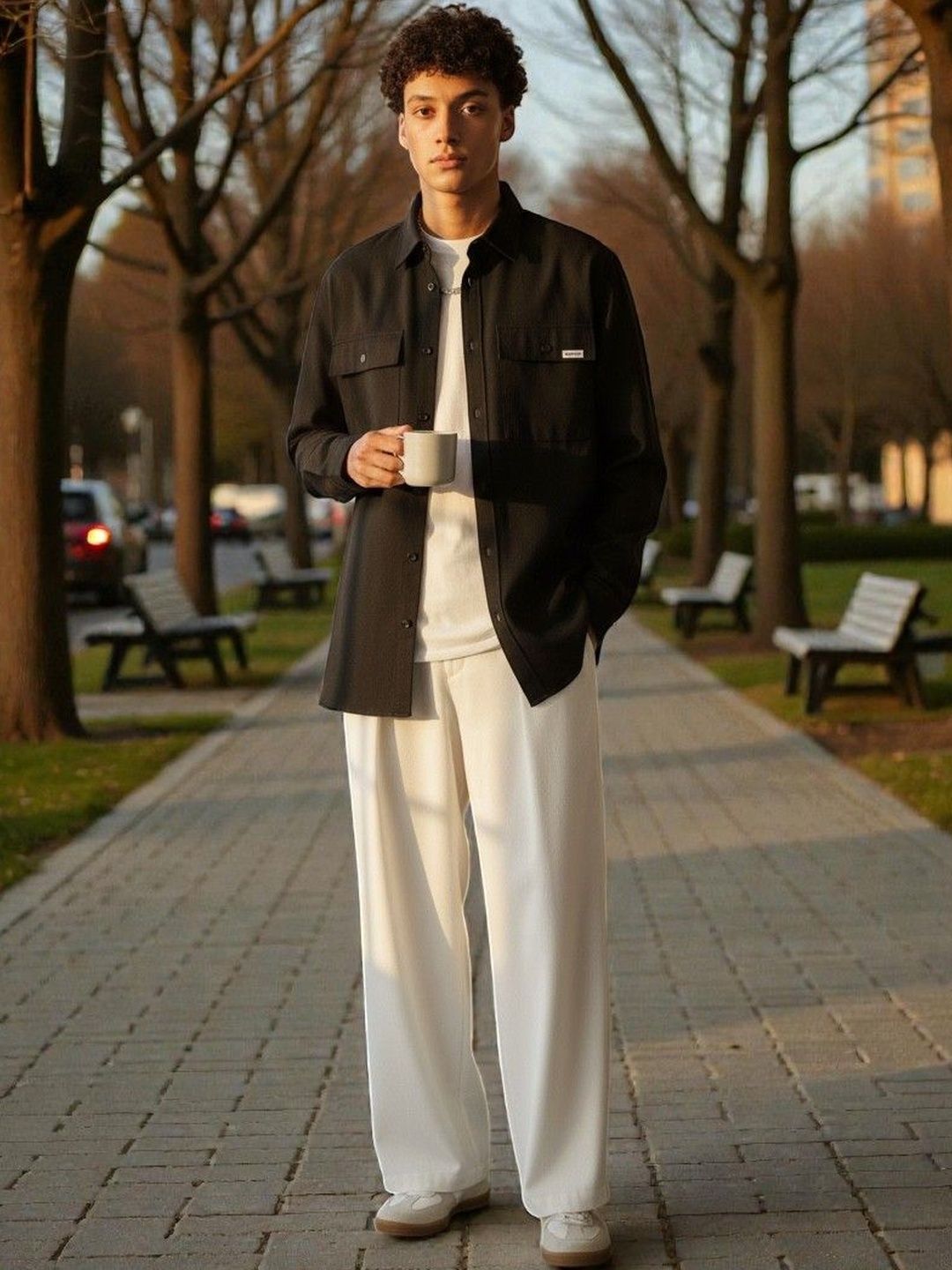 Next One Men Smart Straight Fit Easy Wash Pleated Trousers-picture-14