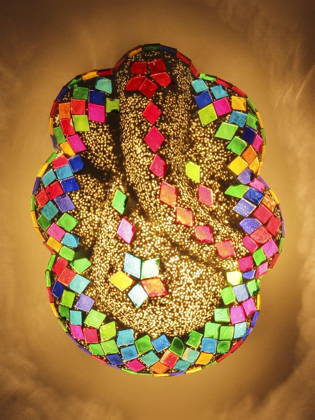 Aura Multicoloured & Multicoloured Textured Glass Abstract Shaped Shaped Wall Lamp-picture-23