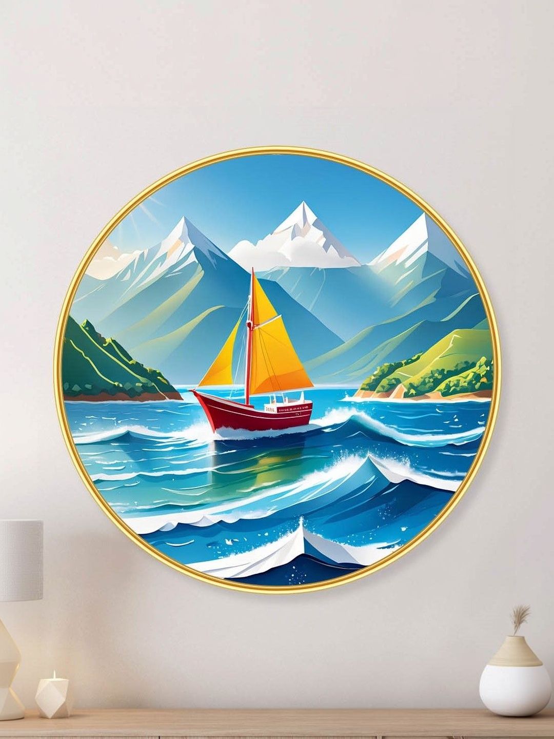 Aura Blue Single Piece MDF Other Wall Paintings-picture-35