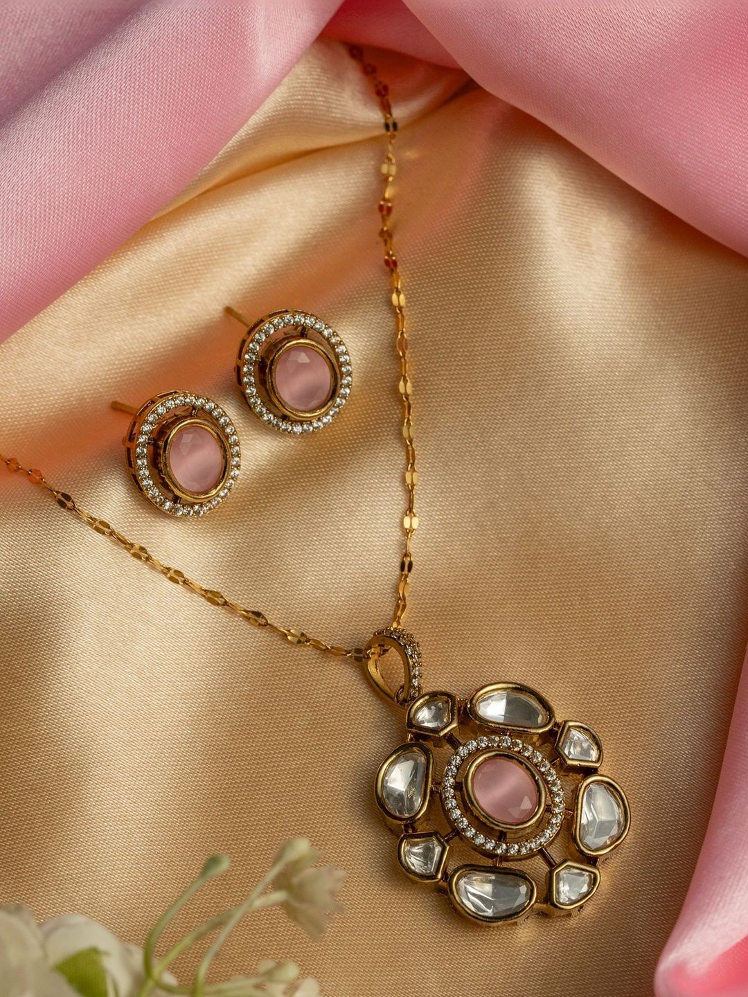 KAYRAH Gold-Plated Kundan-Studded Jewellery Set-picture-46
