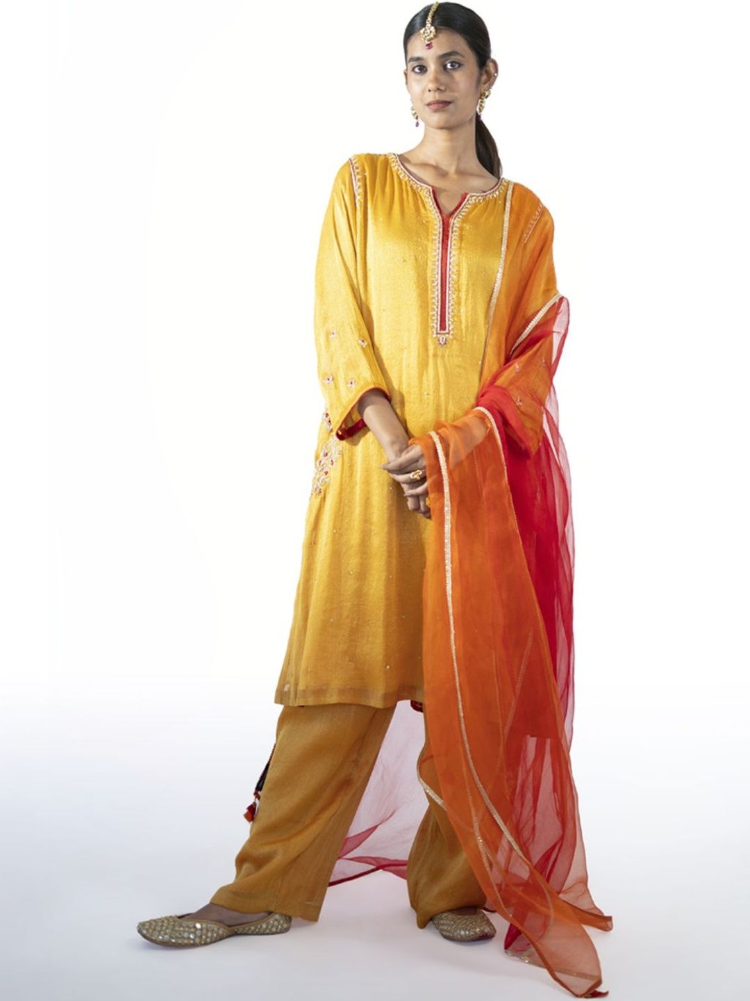 Sonal Kabra Women Ethnic Motifs Embroidered Regular Thread Work Kurta with Trousers & With Dupatta-picture-10