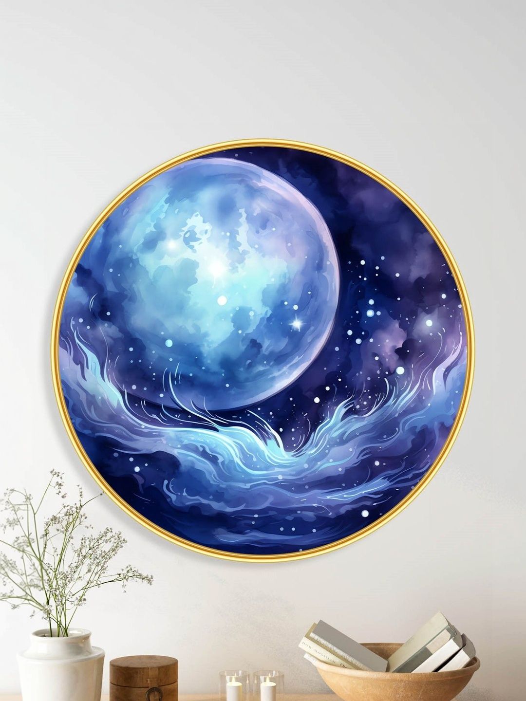 Aura Blue Single Piece MDF Other Wall Paintings-picture-37